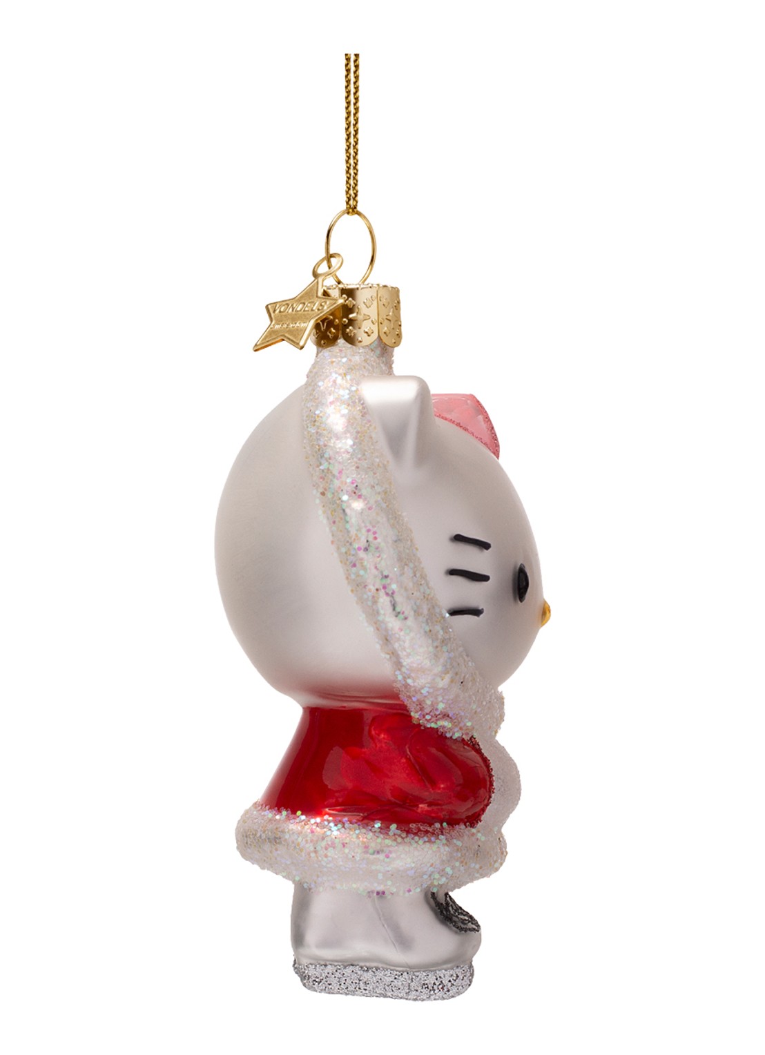 Vondels Hello Kitty schaatsen kersthanger 9,5 cm - detail 3 rood