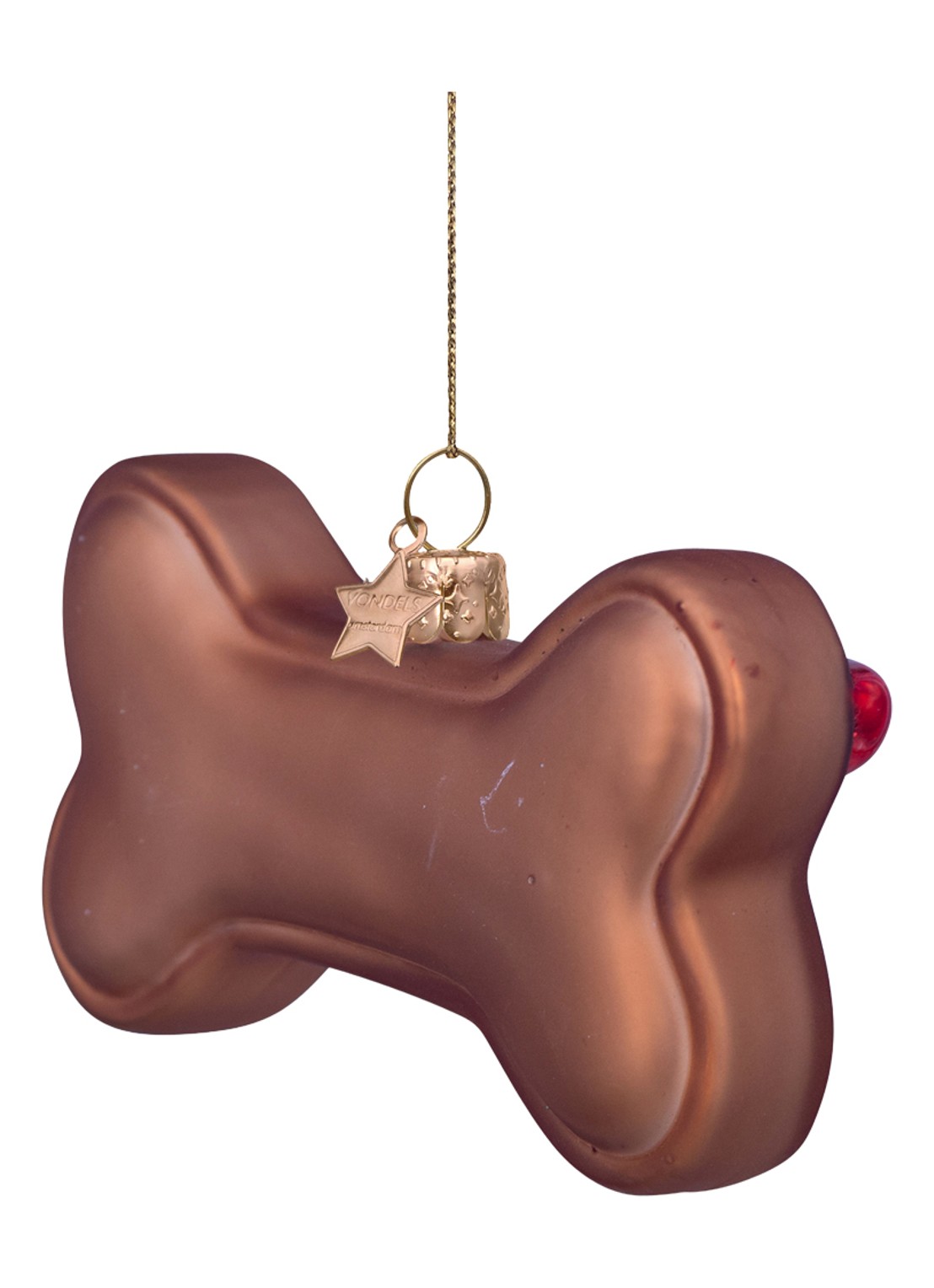Vondels Hondenbot kersthanger 5 cm - detail 4 bruin