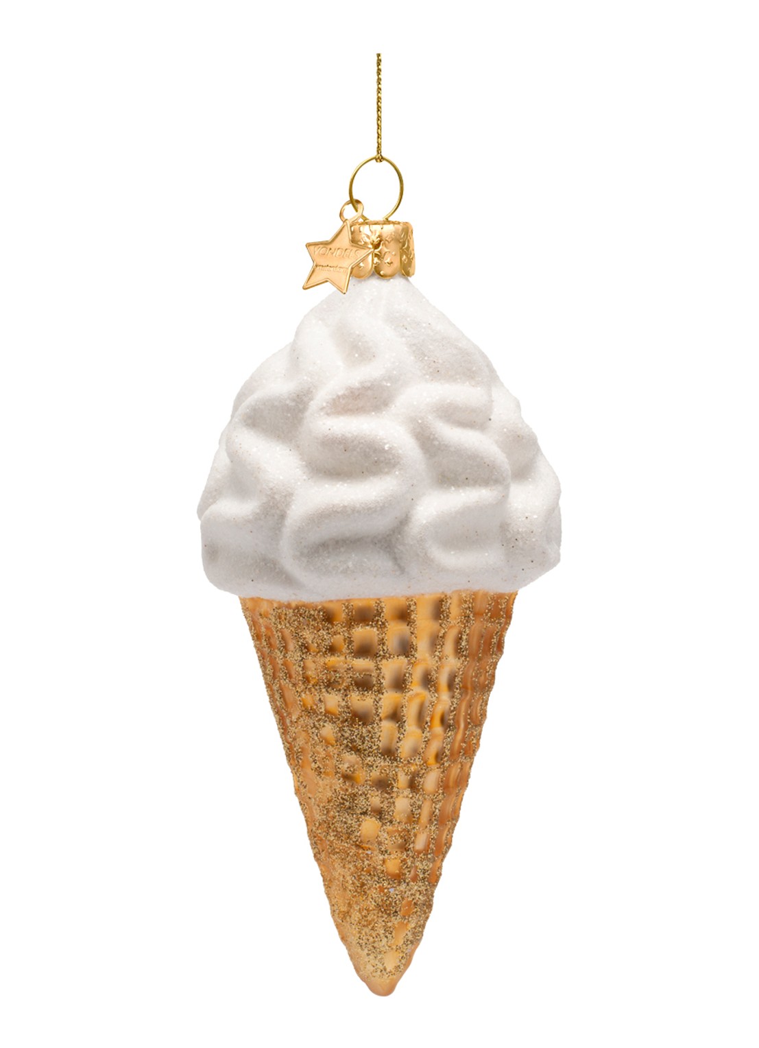 Vondels Ijshoorn kersthanger 14 cm - detail 2 goud