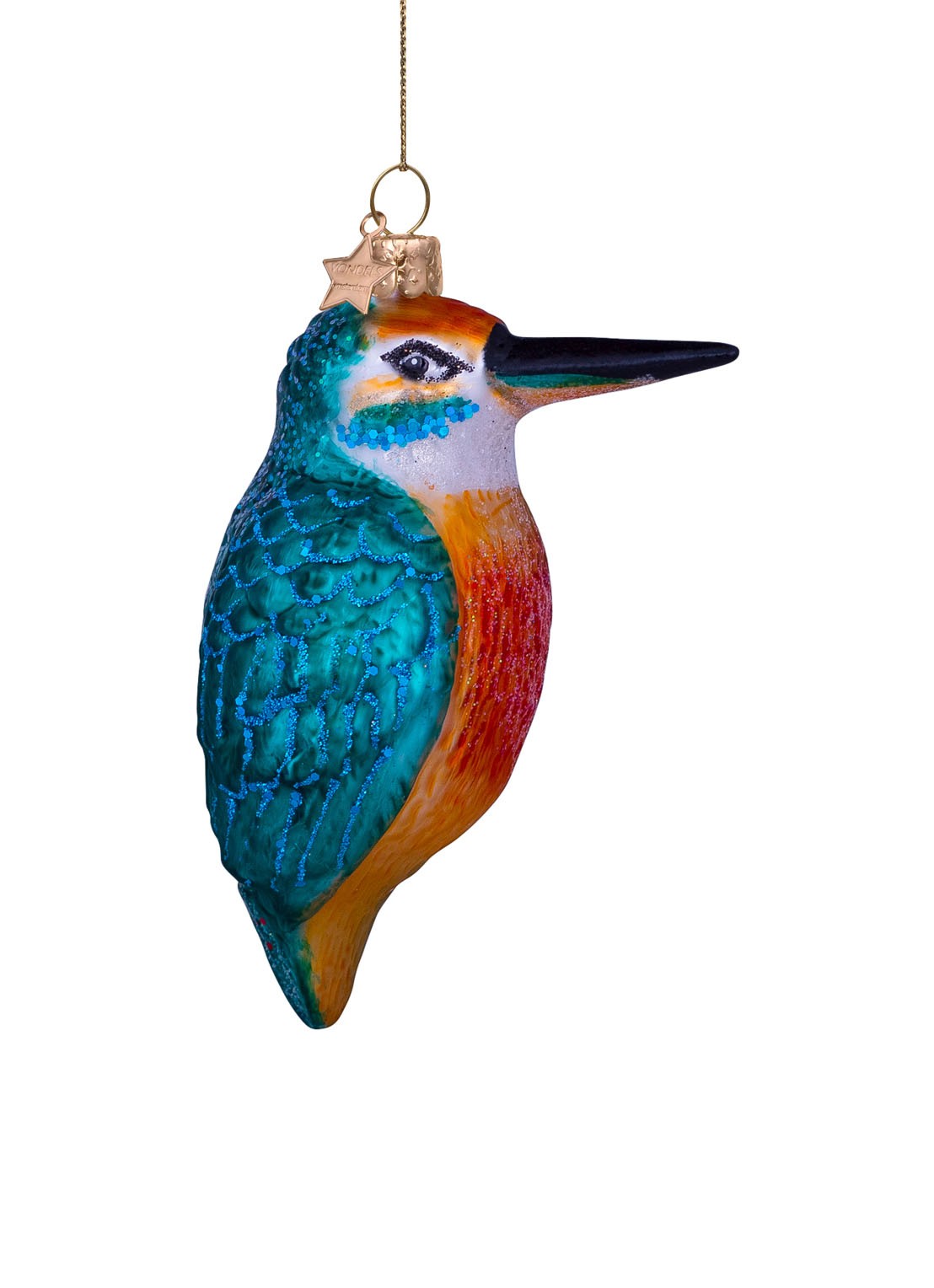 Vondels IJsvogel kersthanger 10 cm - detail 2 multicolor
