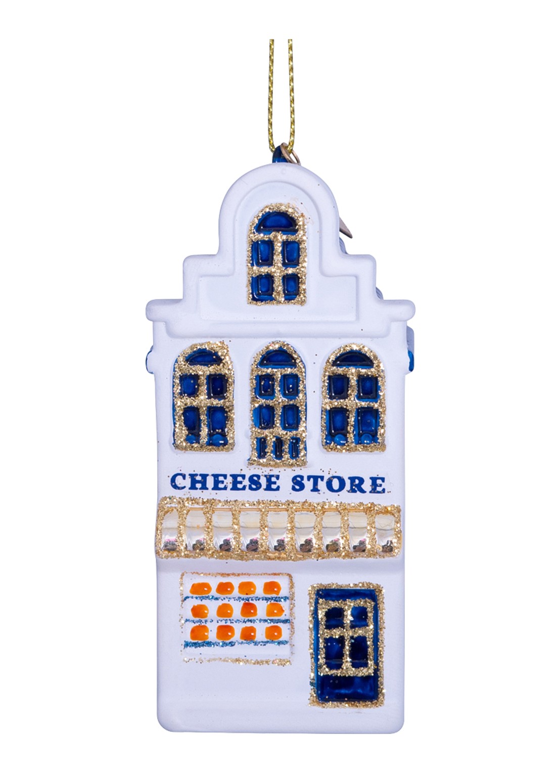 Vondels Kaaswinkel kersthanger 9,5 cm - voorkant wit