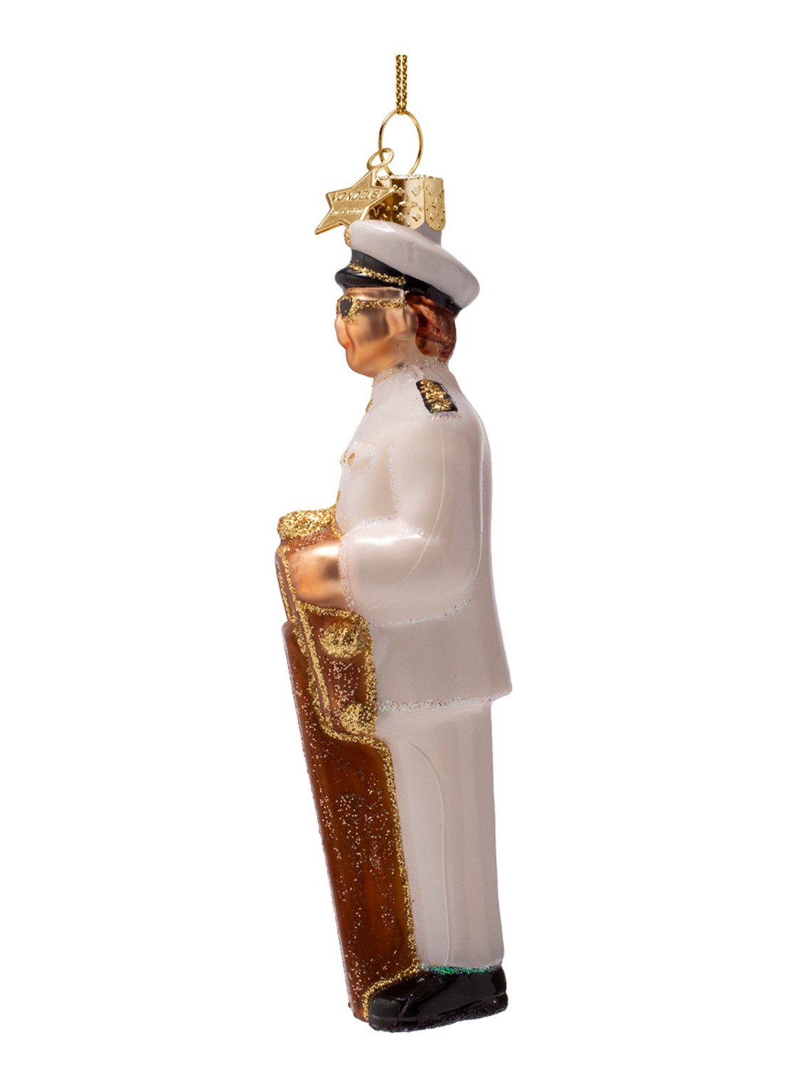 Vondels Kapitein kersthanger 13,5 cm - detail 3 wit