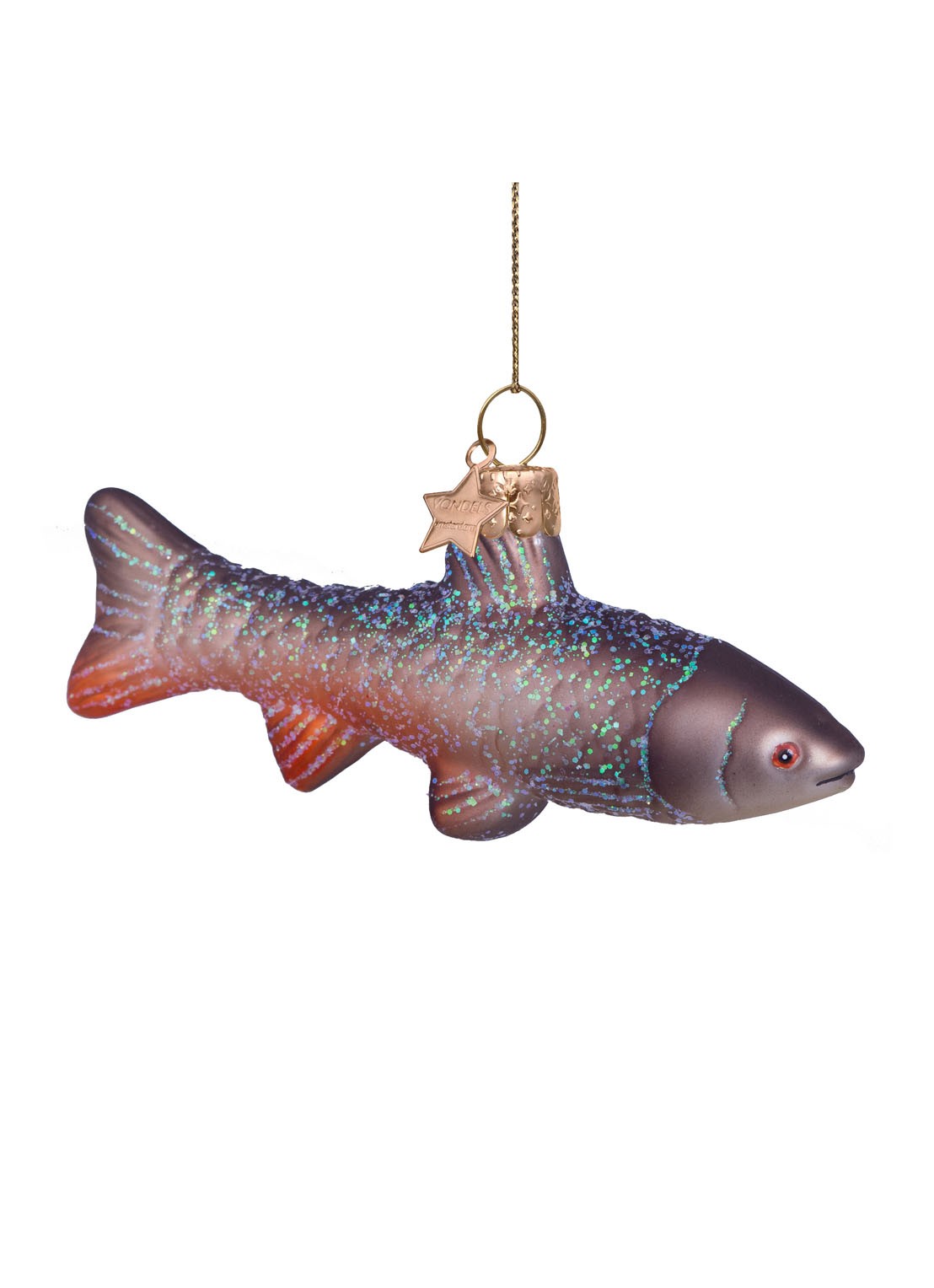Vondels Karper kersthanger 4,5 cm - voorkant 4 grijs