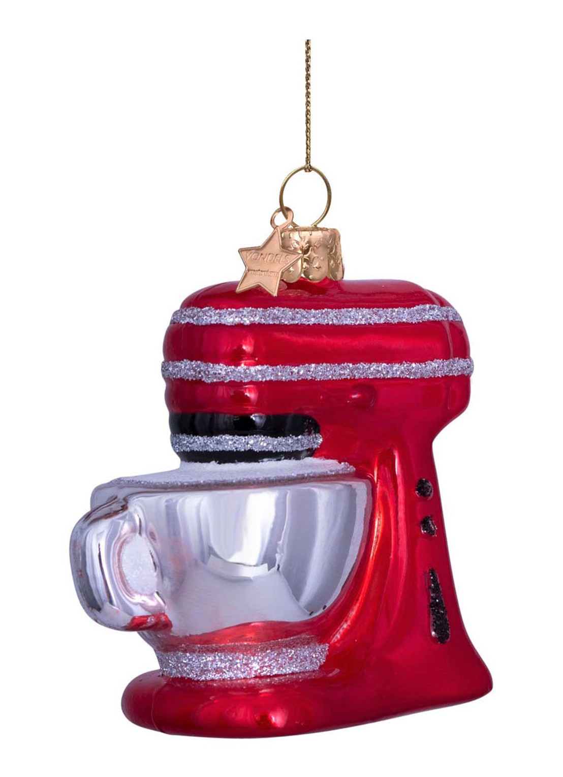 Vondels Keukenmachine kersthanger 7,5 cm - detail rood