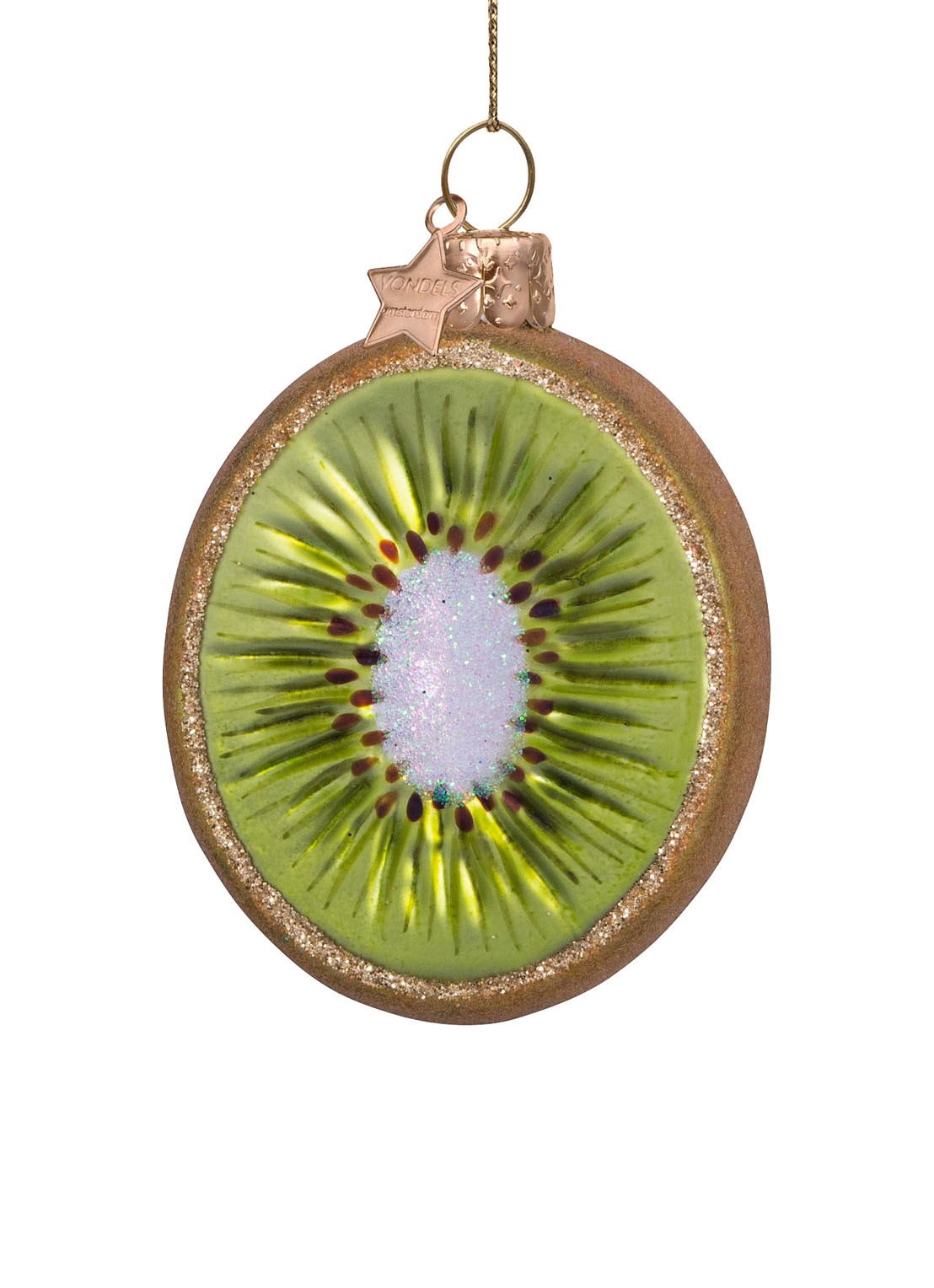 Vondels Kiwi kersthanger 7,5 cm - detail groen