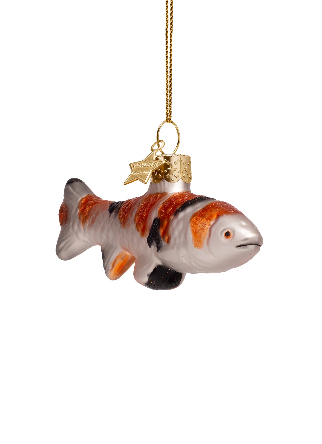 Vondels Koikarper kersthanger 6 cm - achterkant 3 creme