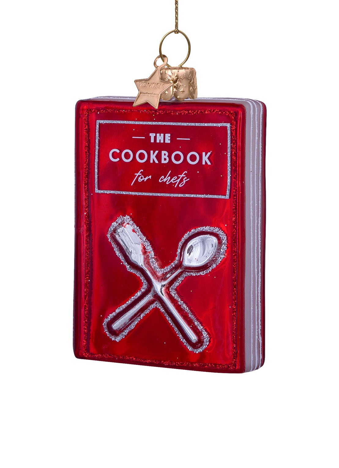 Vondels Kookboek kersthanger 9 cm - detail 3 rood