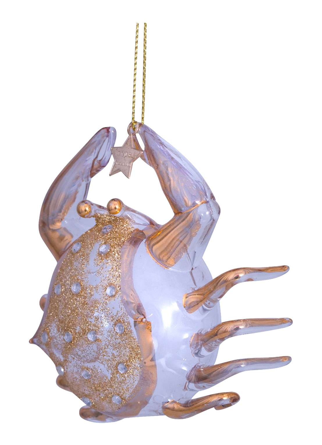 Vondels Krab kersthanger 11 cm - voorkant 5 goud
