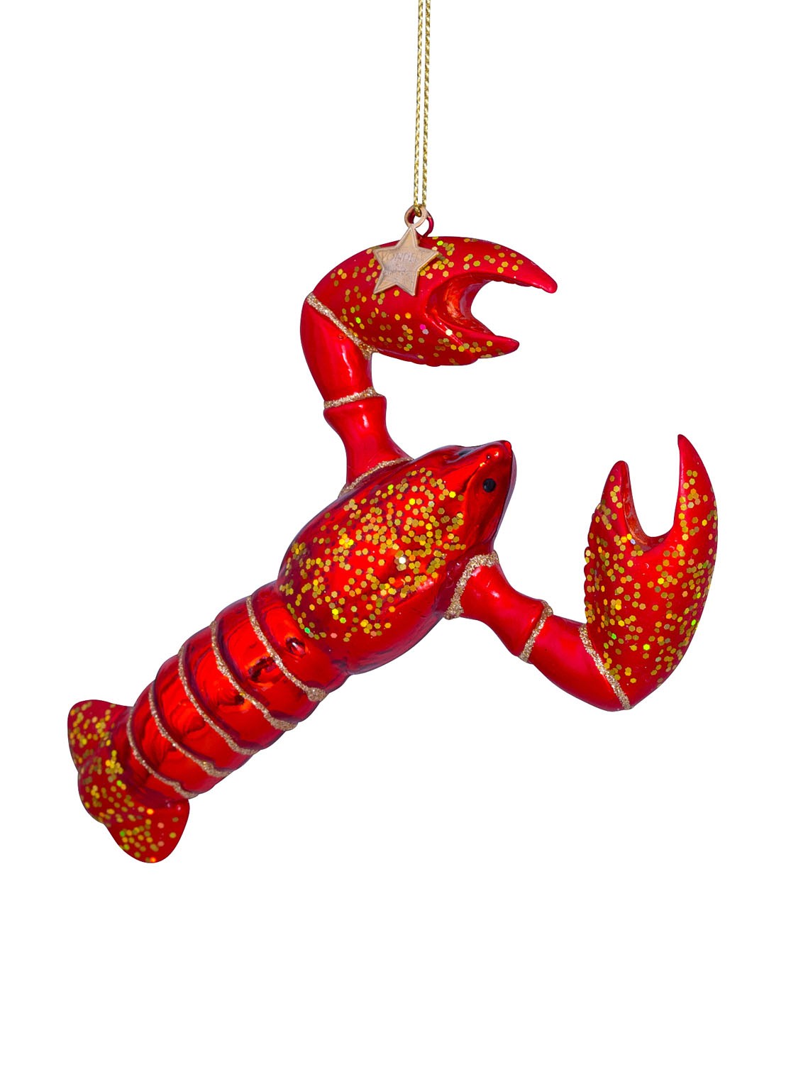 Vondels Kreeft kersthanger 13,5 cm - detail 3 rood