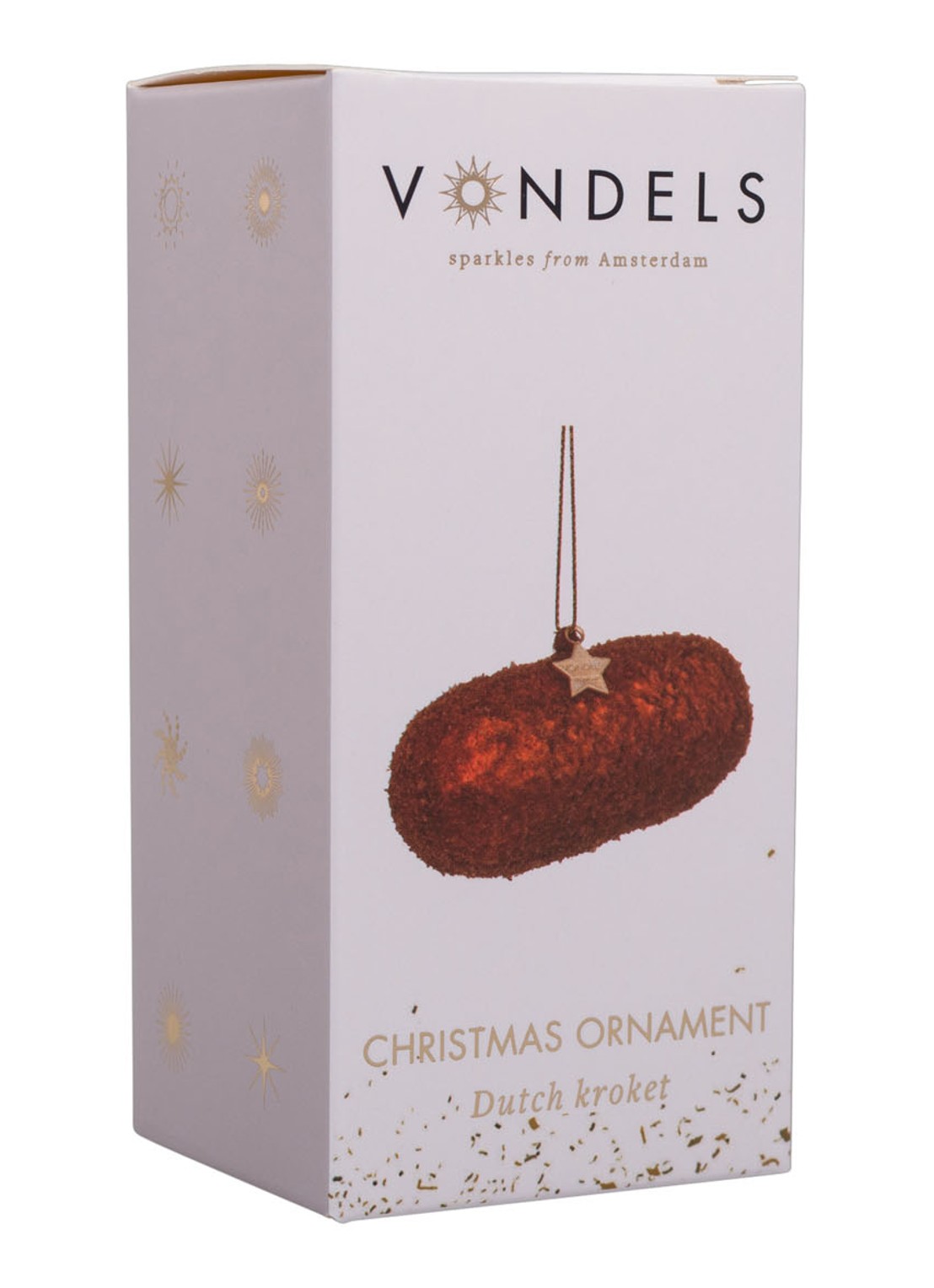Vondels Kroket kersthanger 4,5 cm - detail bruin