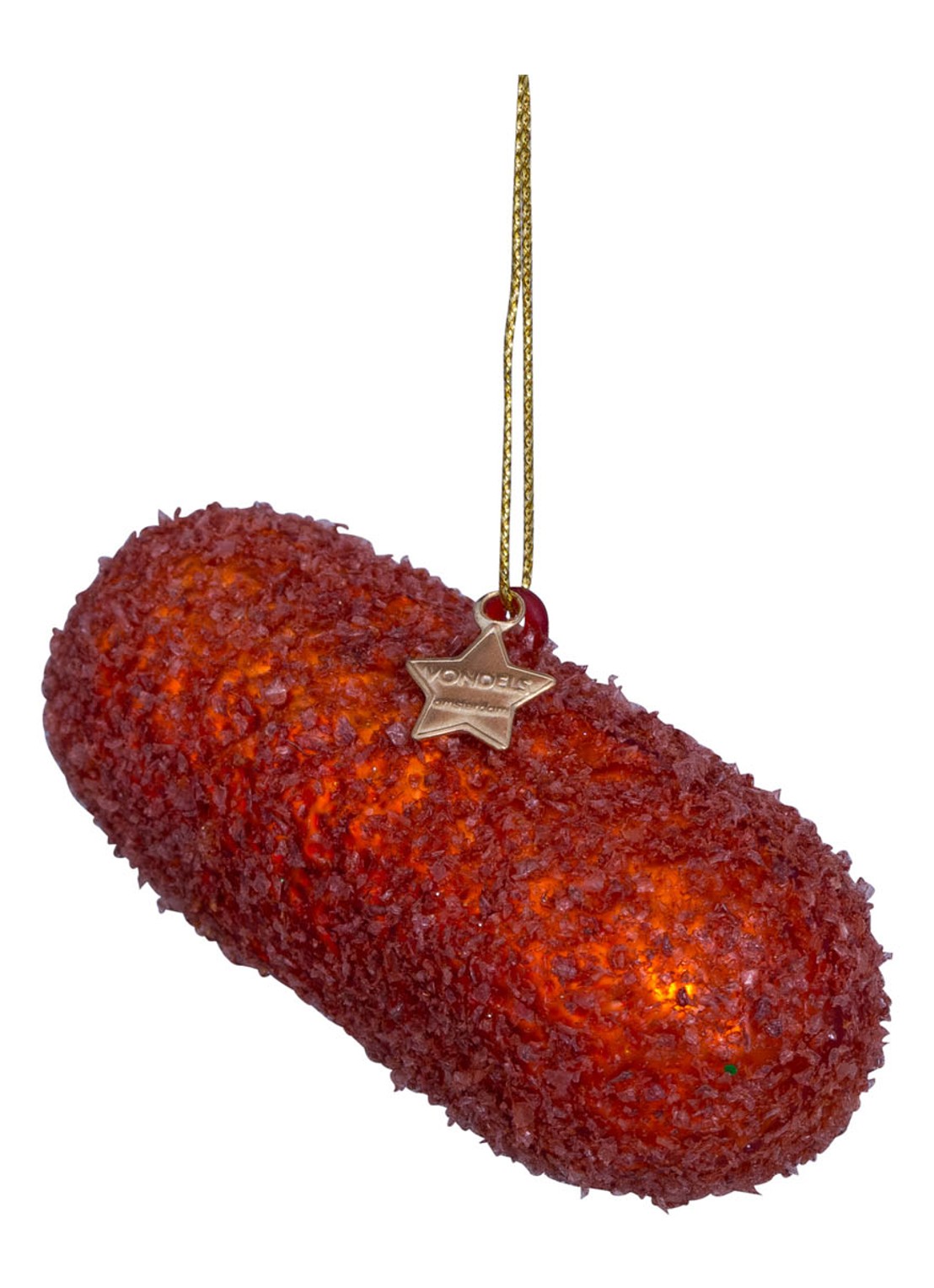 Vondels Kroket kersthanger 4,5 cm - detail 2 bruin
