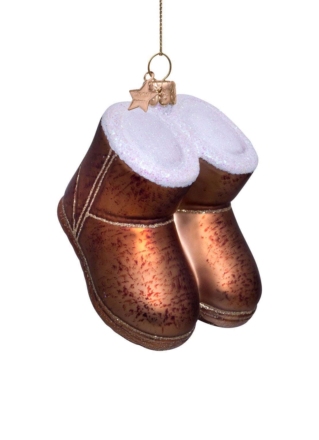 Vondels Laarzen kersthanger 7,5 cm - voorkant multicolor