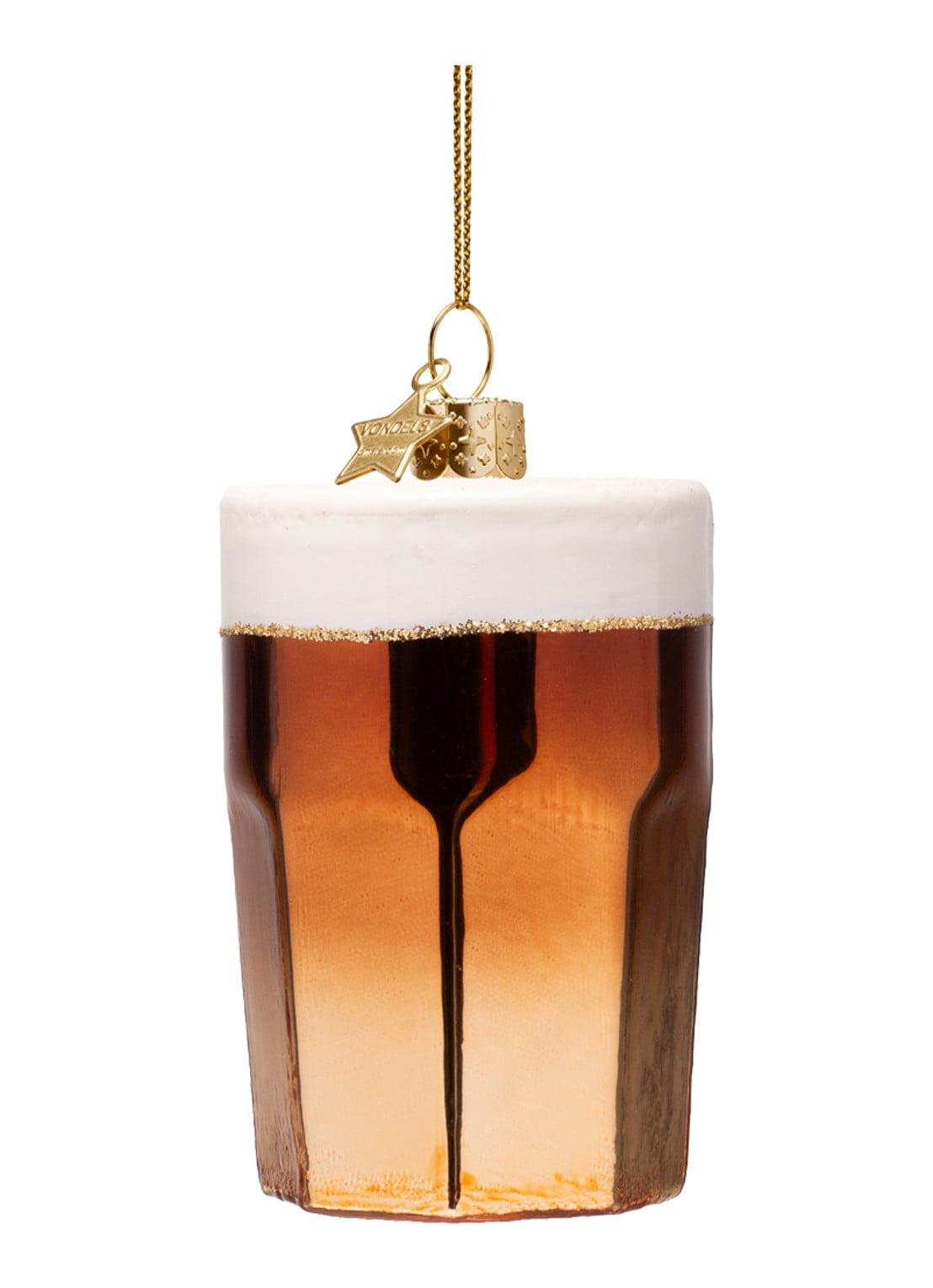 Vondels Latte Macchiato kersthanger 9cm - achterkant bruin