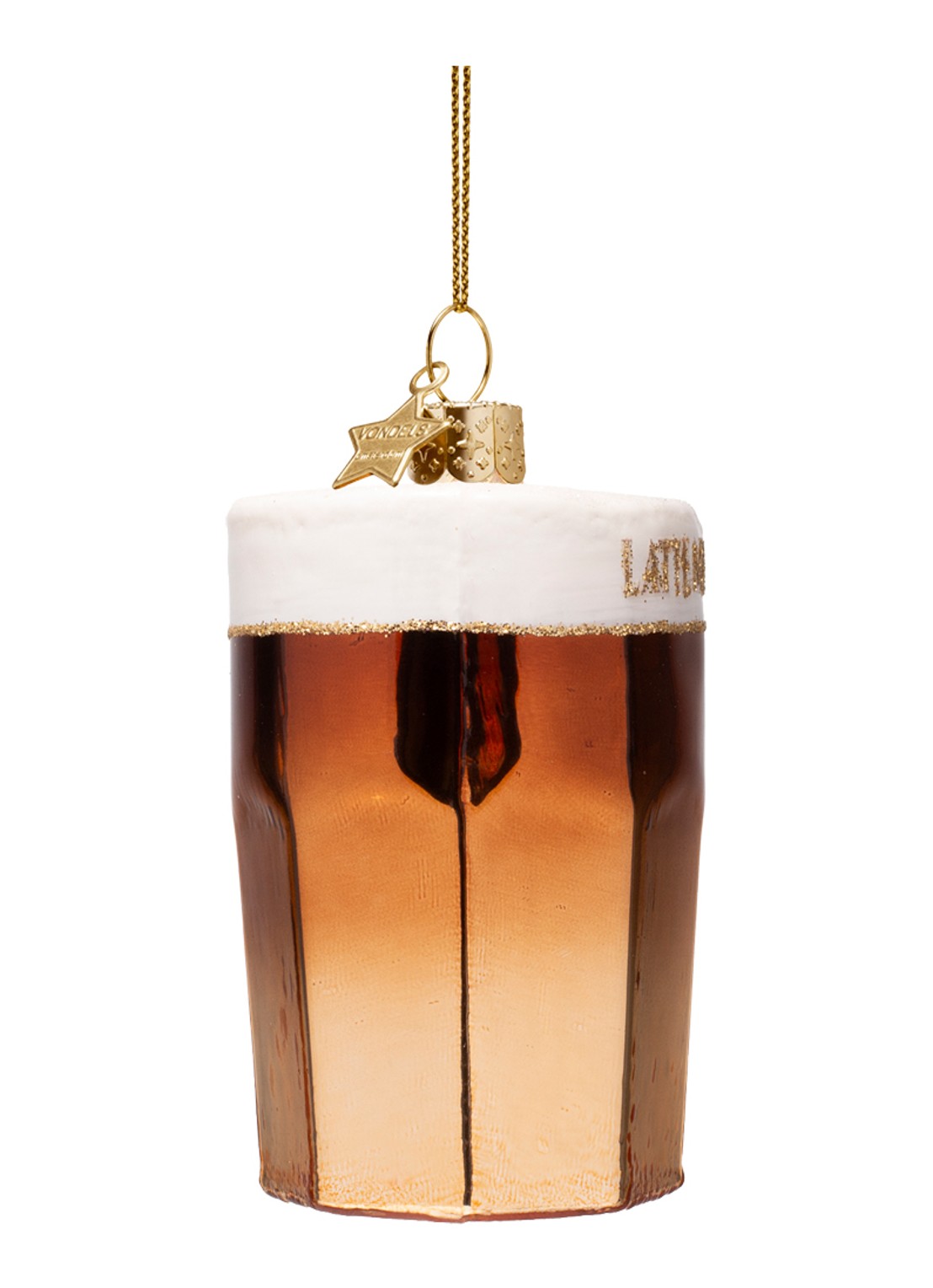 Vondels Latte Macchiato kersthanger 9cm - detail 2 bruin
