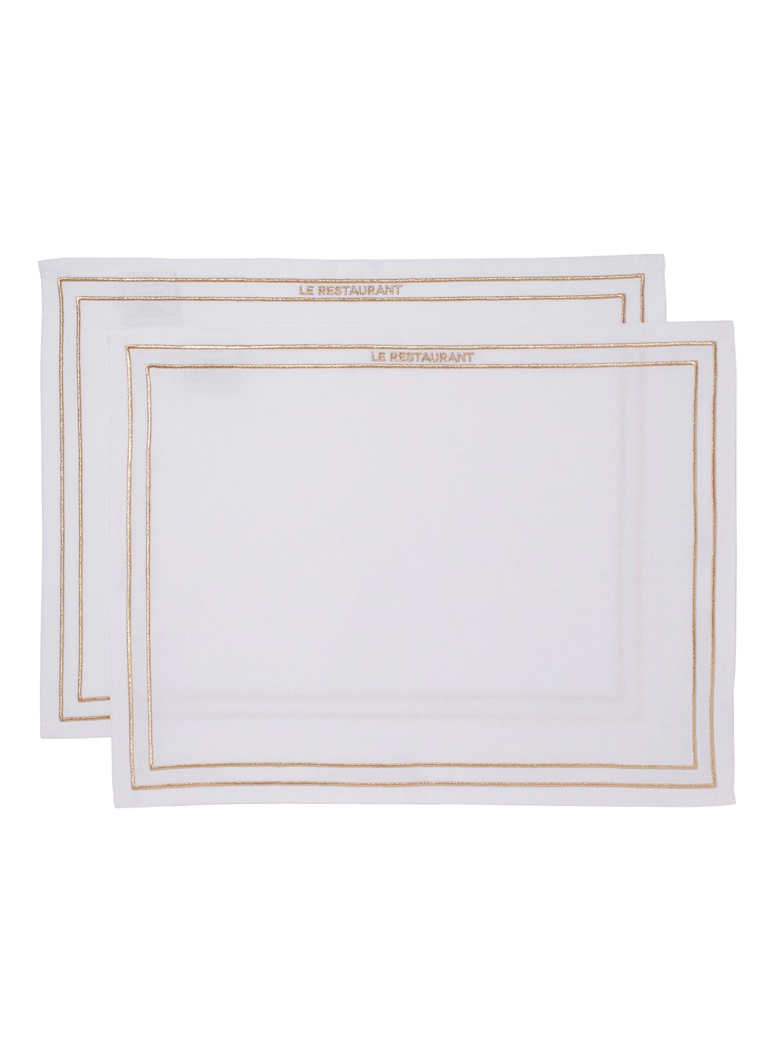 Vondels Le Restaurant placemat 42 x 32 cm set van 2 - voorkant wit