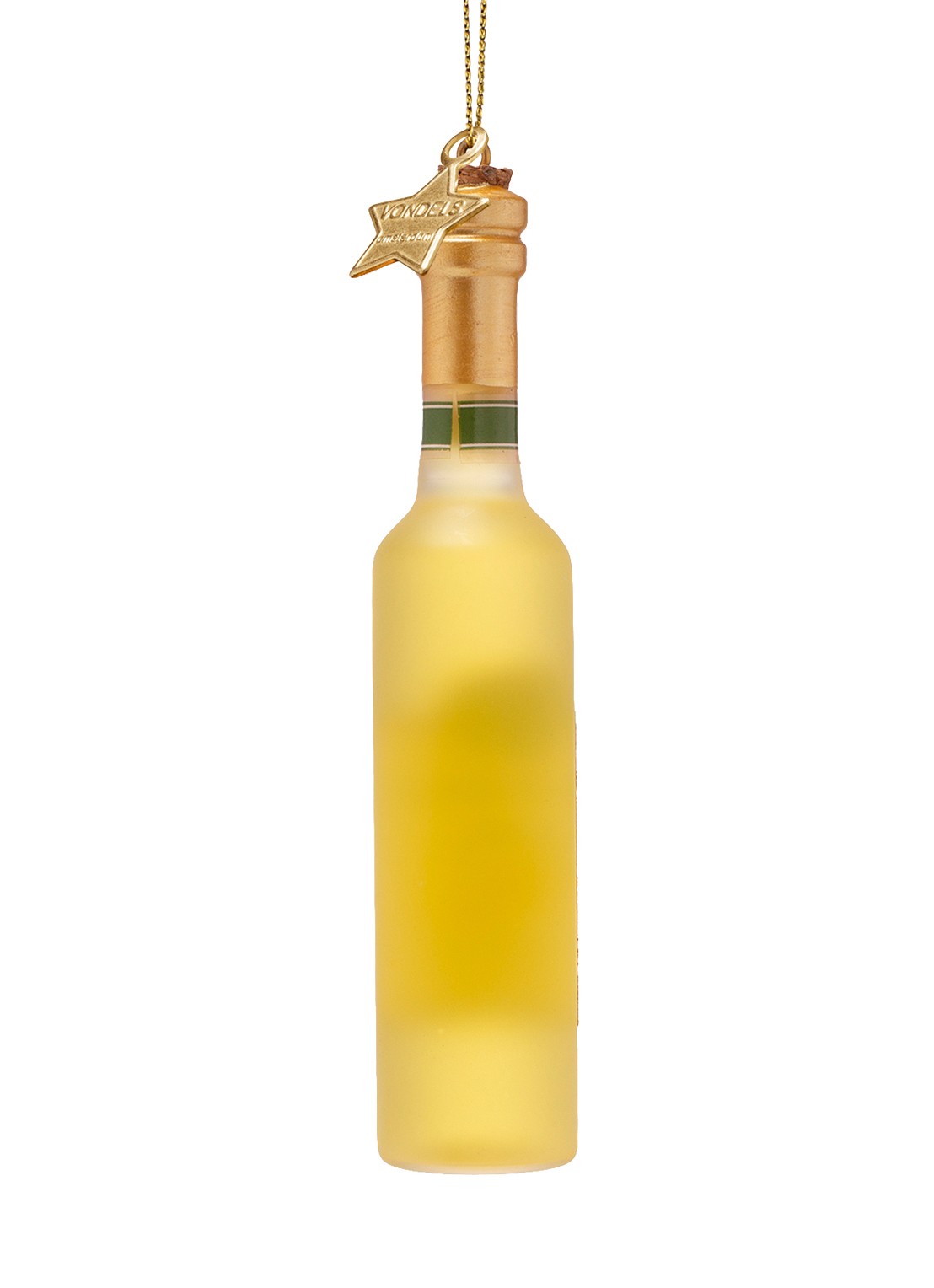 Vondels Limoncello fles kersthanger 13 cm - detail goud