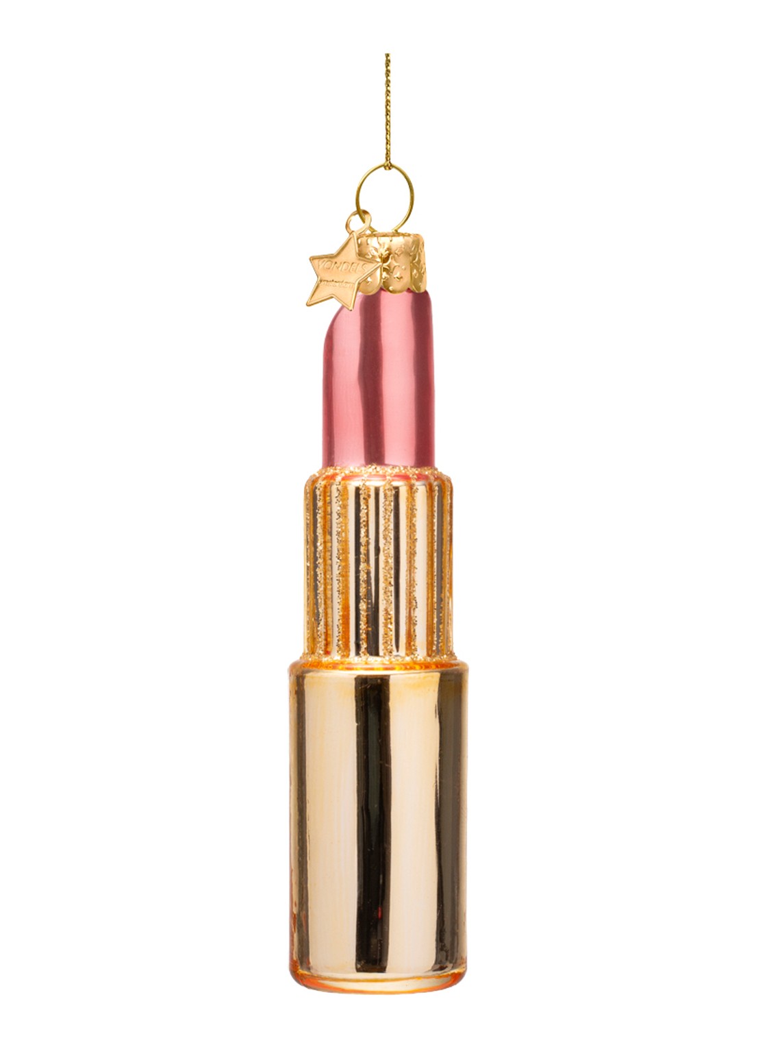 Vondels Lipstick kersthanger 11 cm - achterkant 3 goud