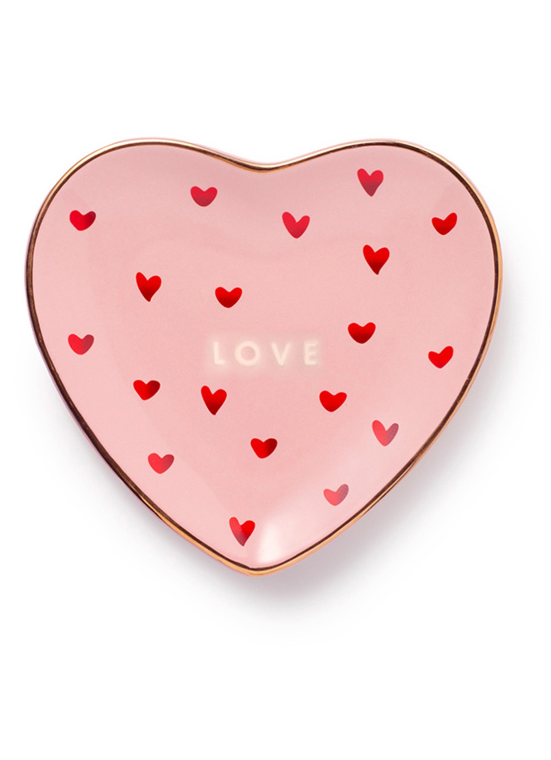 Vondels Love gebaksbordje 14 cm - voorkant roze