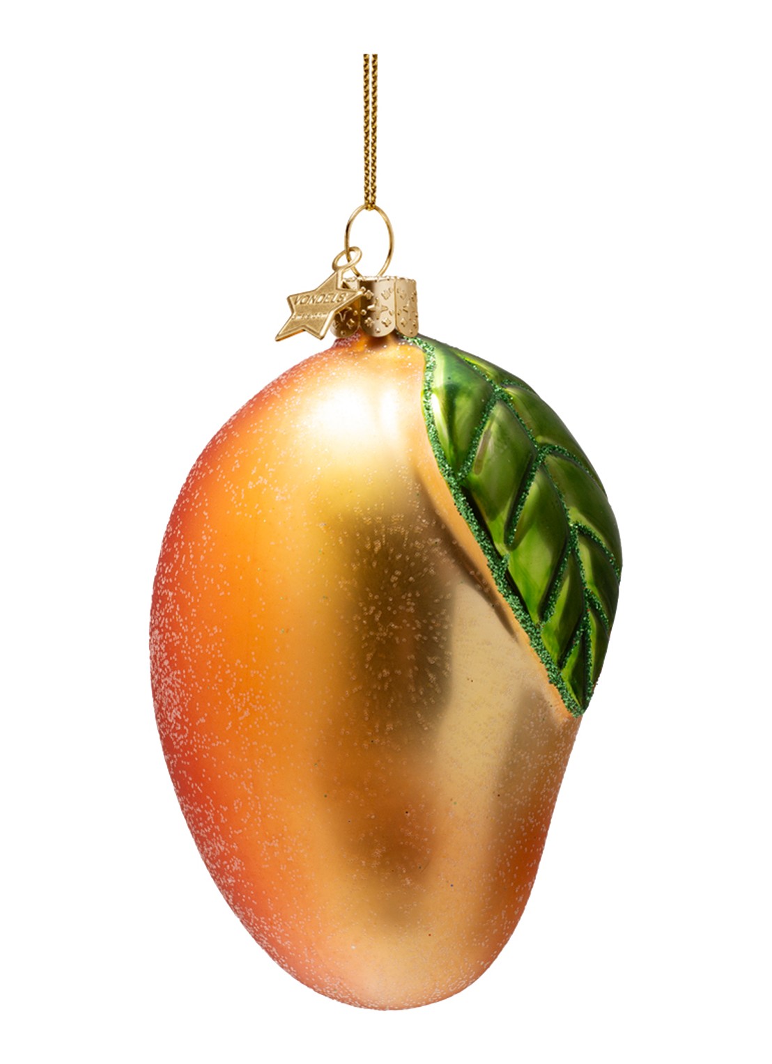 Vondels Mango Kersthanger 9,5 cm - voorkant 4 orange