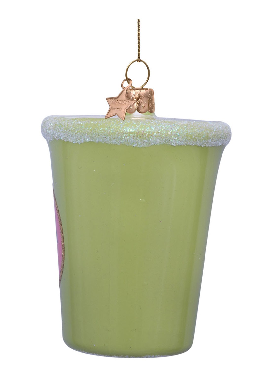 Vondels Matcha Latte kersthanger 8 cm - detail 3 groen