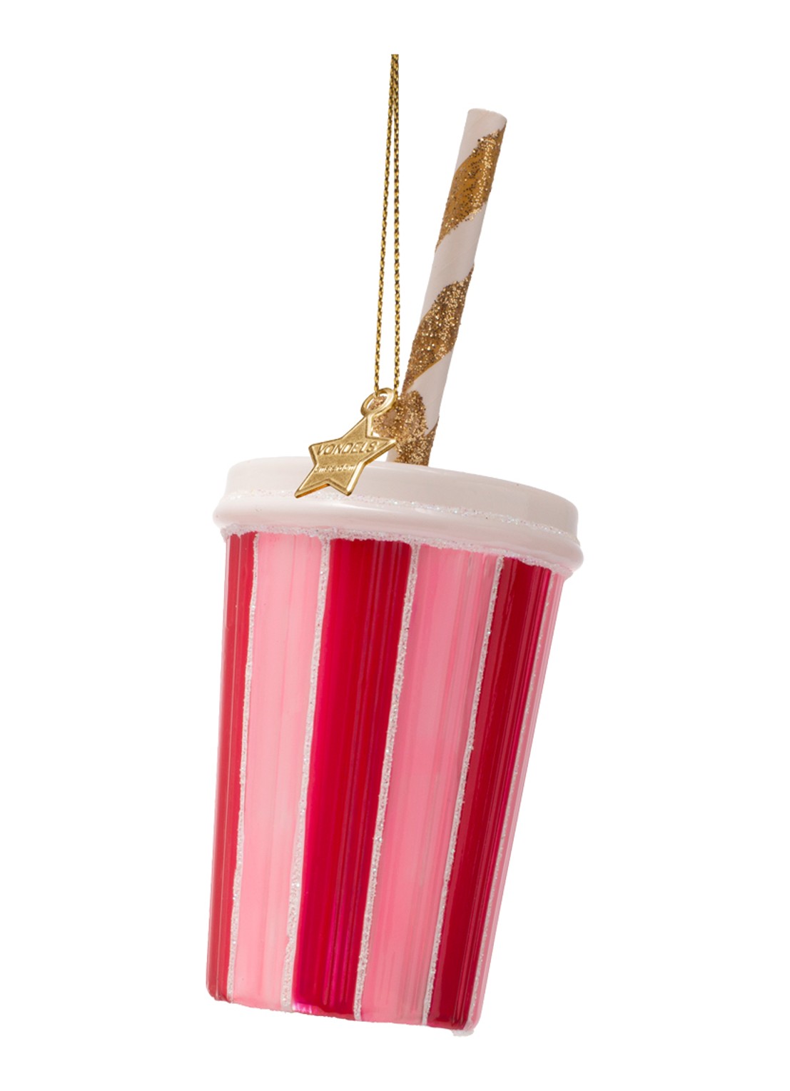 Vondels Milkshake kersthanger 14 cm - achterkant 2 roze