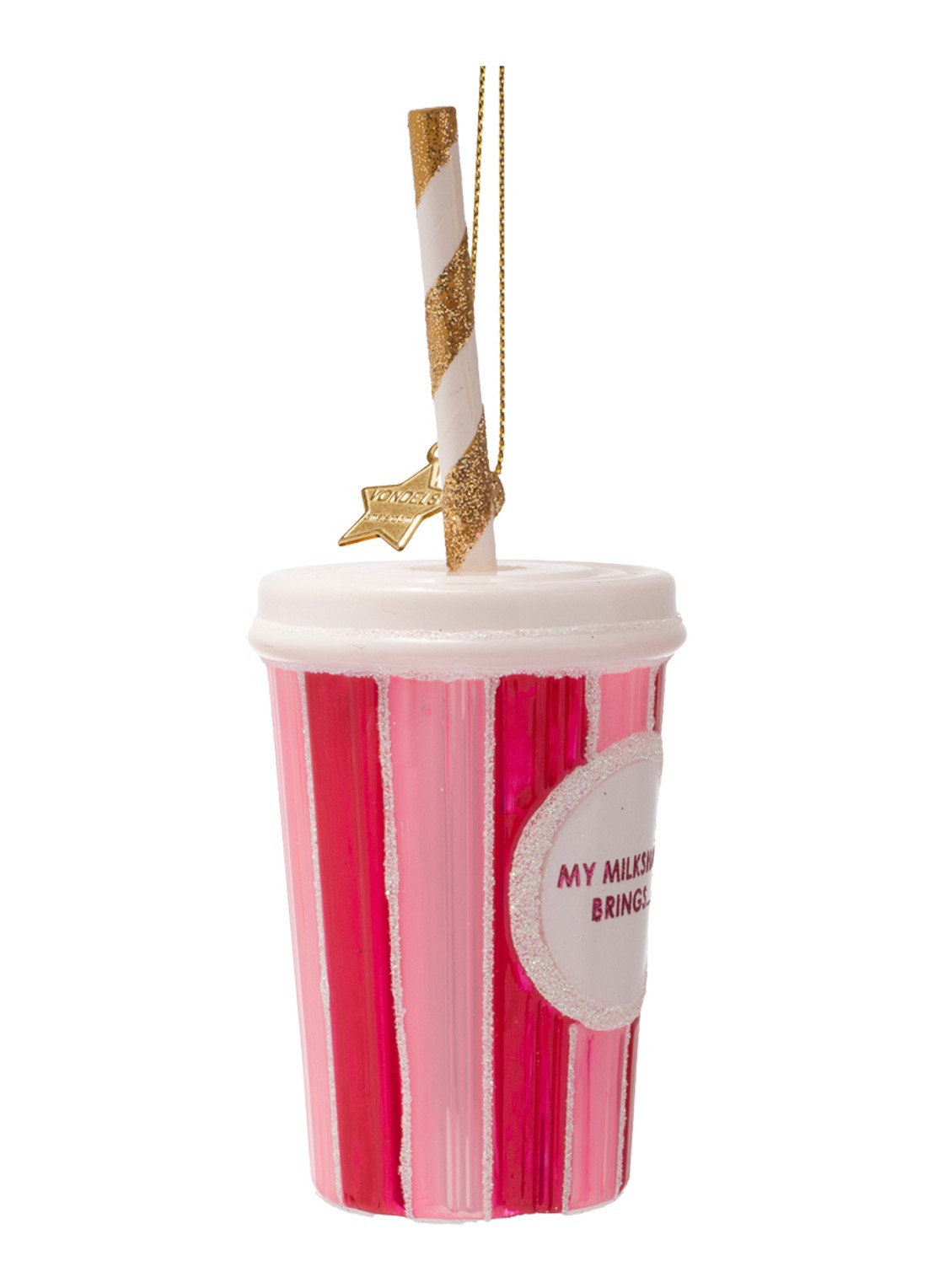 Vondels Milkshake kersthanger 14 cm - detail roze