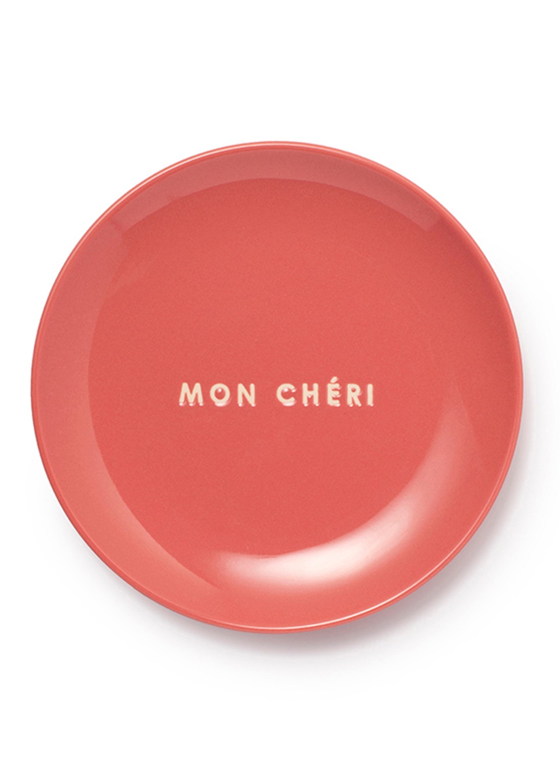 Vondels Mon Cheri gebaksbordje 16 cm - voorkant koraal