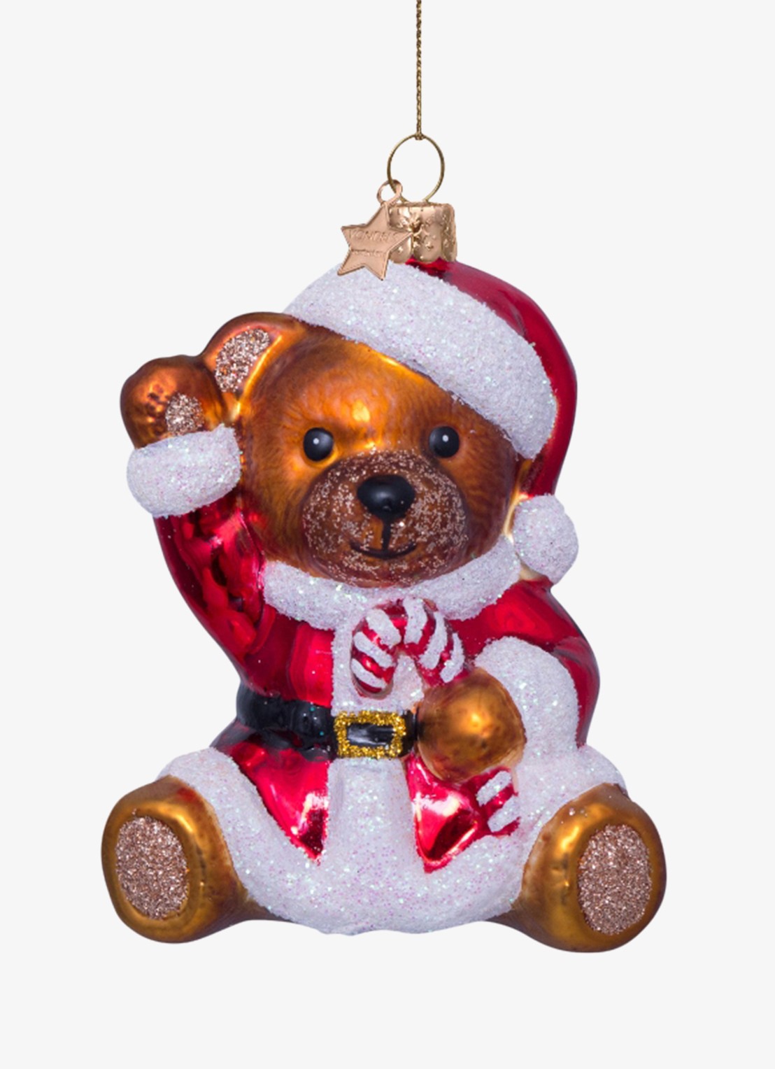 Vondels multi bear w/christmas dress H9.5cm - voorkant 2 multicolor