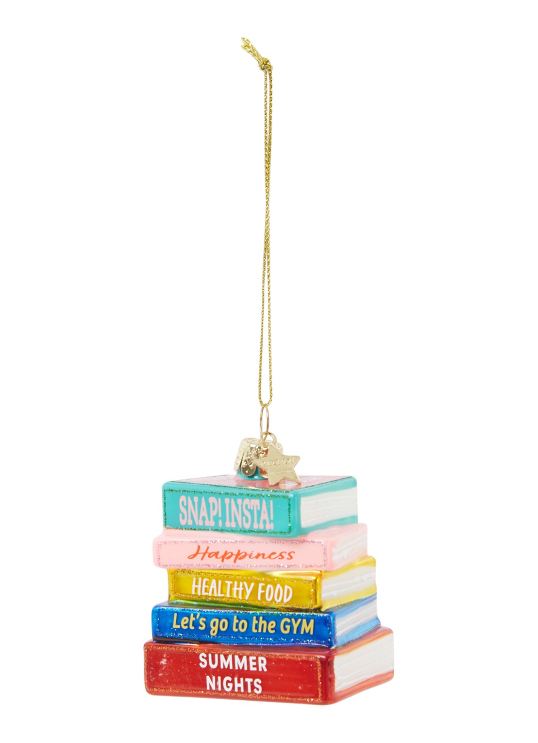 Vondels Multi Color Books kersthanger 7,5 cm - voorkant multicolor
