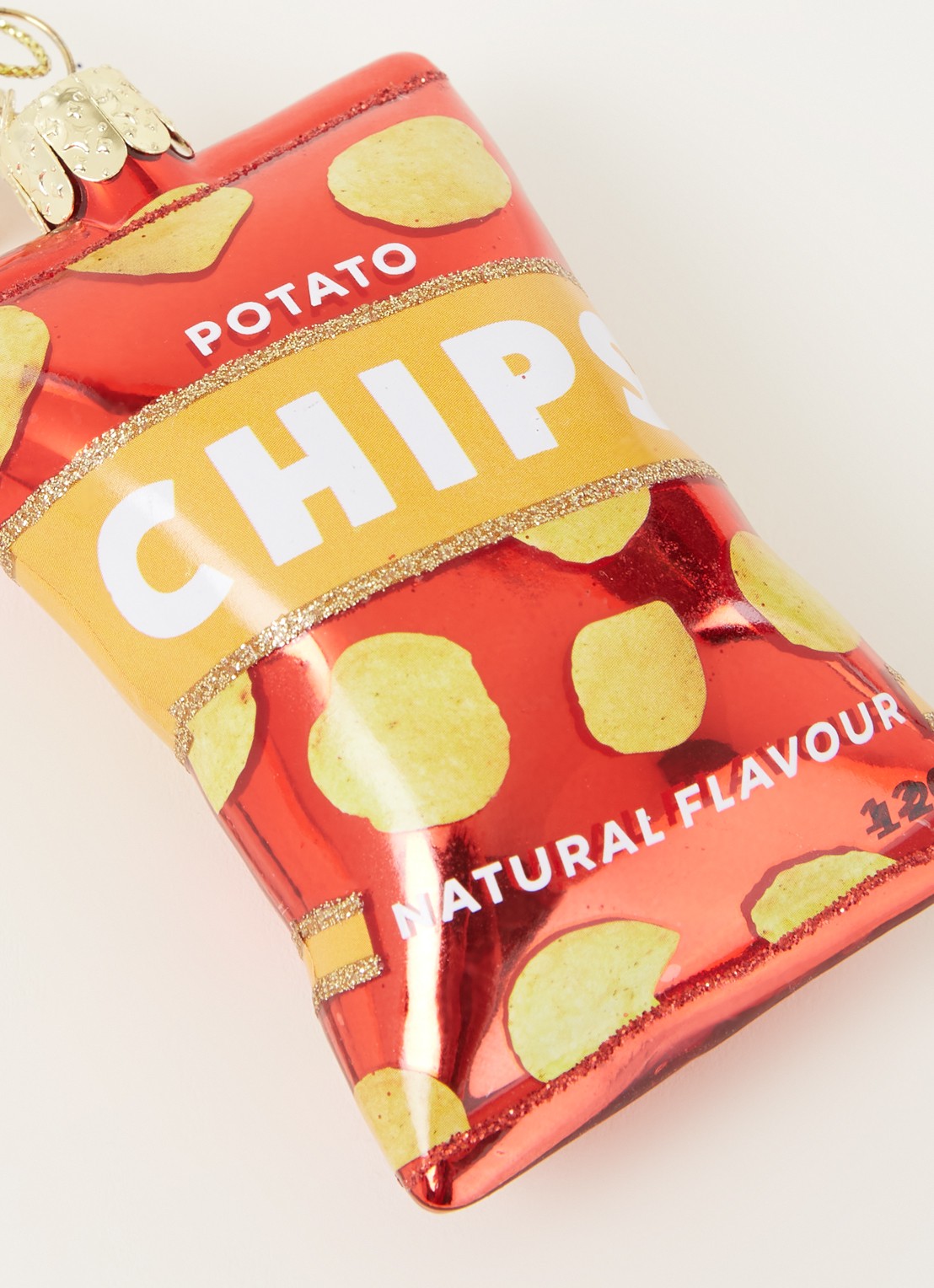 Vondels Natural Flavour Chips kersthanger 9 cm - detail 3 steenrood