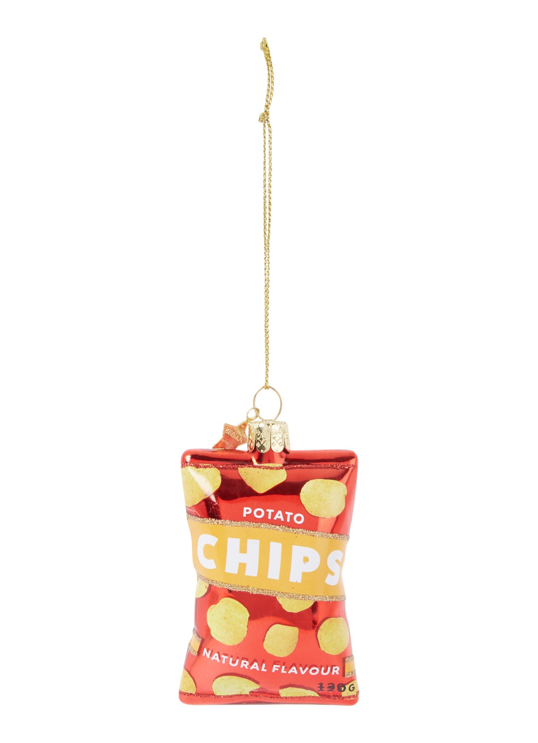 Vondels Natural Flavour Chips kersthanger 9 cm - voorkant steenrood