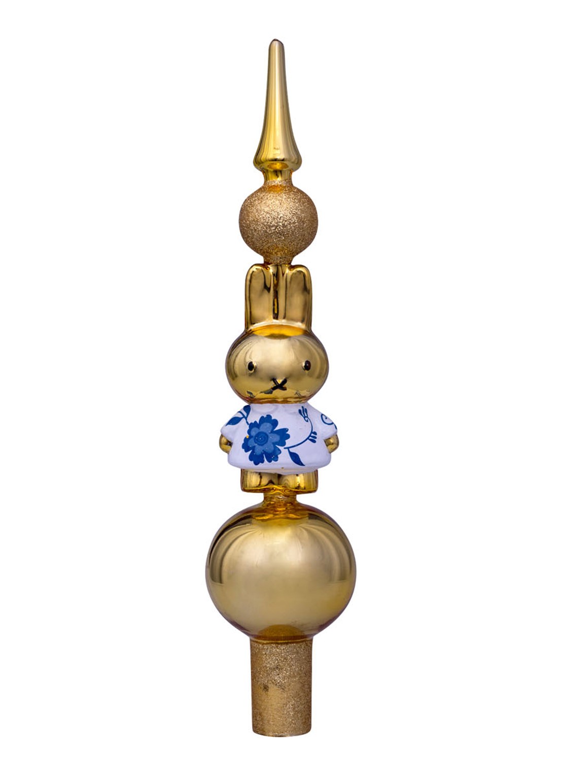 Vondels Nijntje/Miffy in Delfts Blauw Jurk piek 28 cm - detail 3 goud