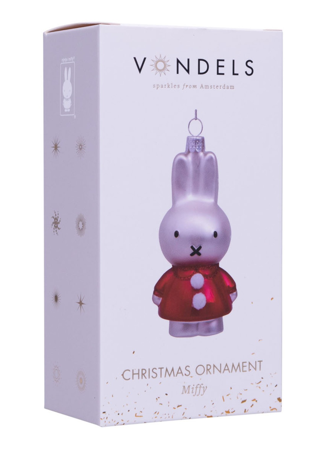 Vondels Nijntje/Miffy in kerstjurk kersthanger 11,5 cm - detail 3 rood