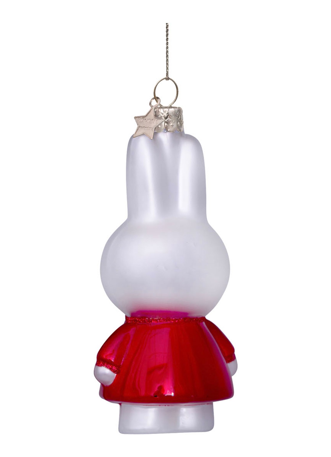 Vondels Nijntje/Miffy in kerstjurk kersthanger 11,5 cm - detail 5 rood