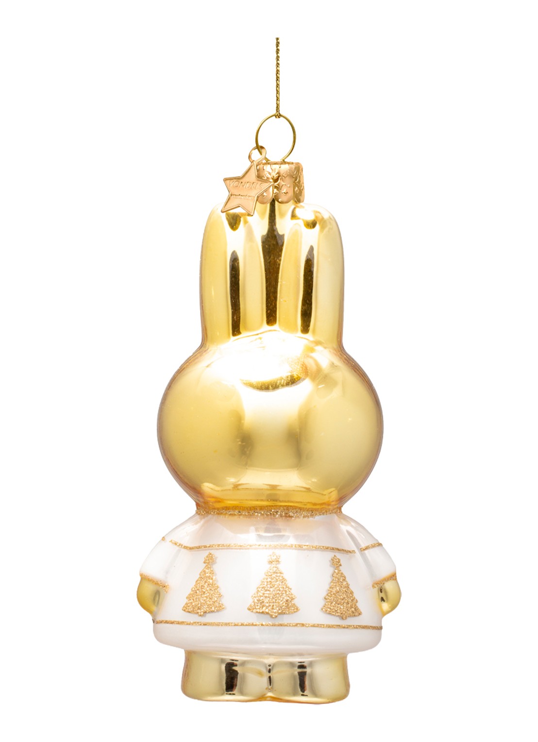 Vondels Nijntje/Miffy kerstboom 11 cm - achterkant goud