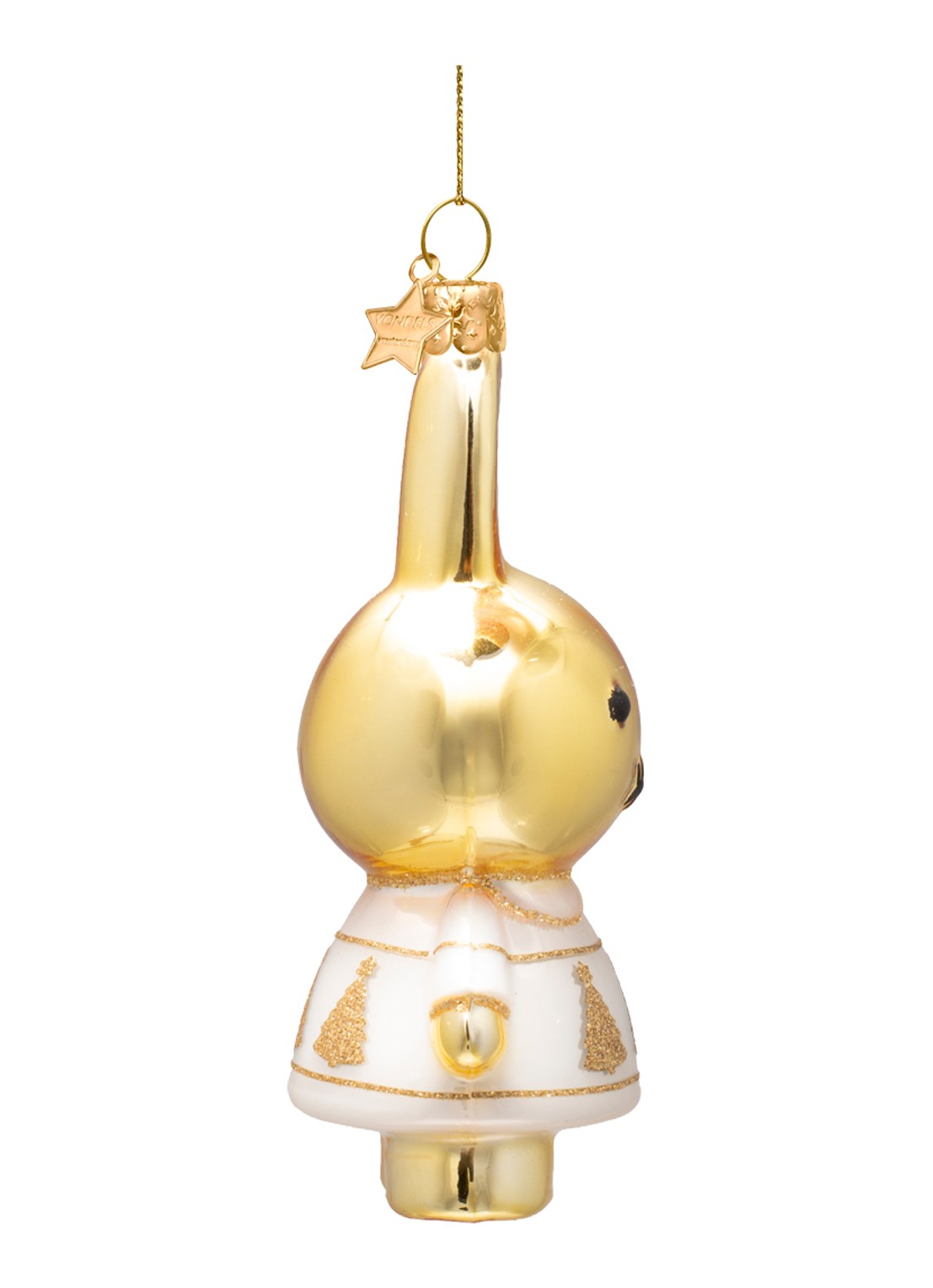 Vondels Nijntje/Miffy kerstboom 11 cm - voorkant 3 goud