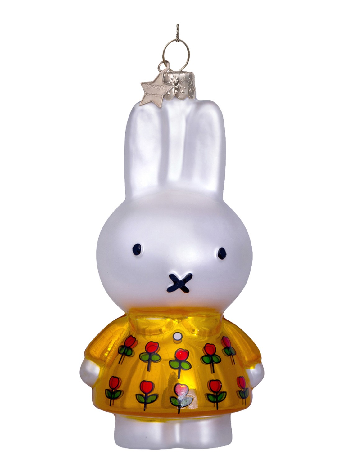 Vondels Nijntje/Miffy kersthanger 11,5 cm - voorkant 2 geel