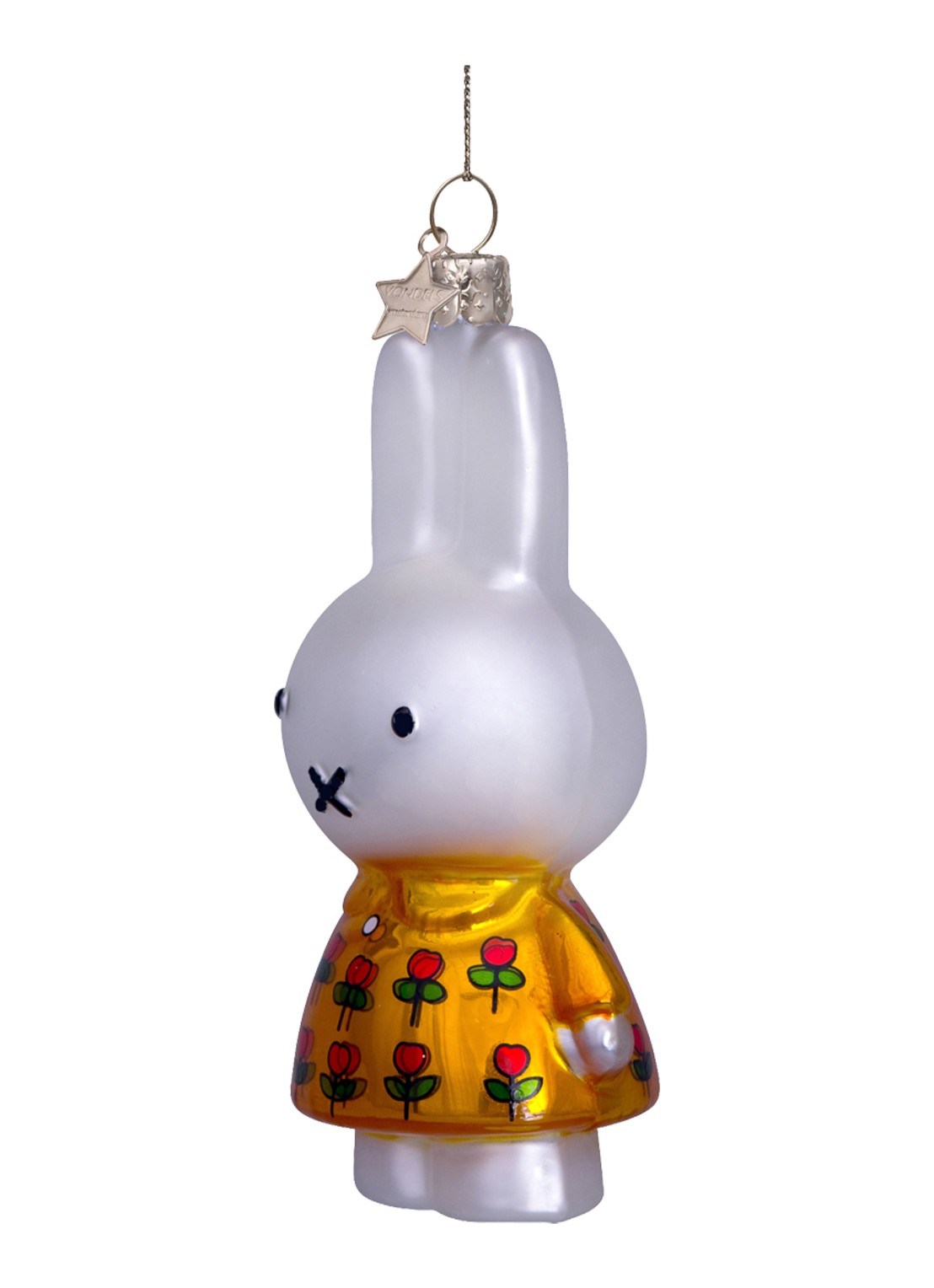 Vondels Nijntje/Miffy kersthanger 11,5 cm - voorkant 3 geel