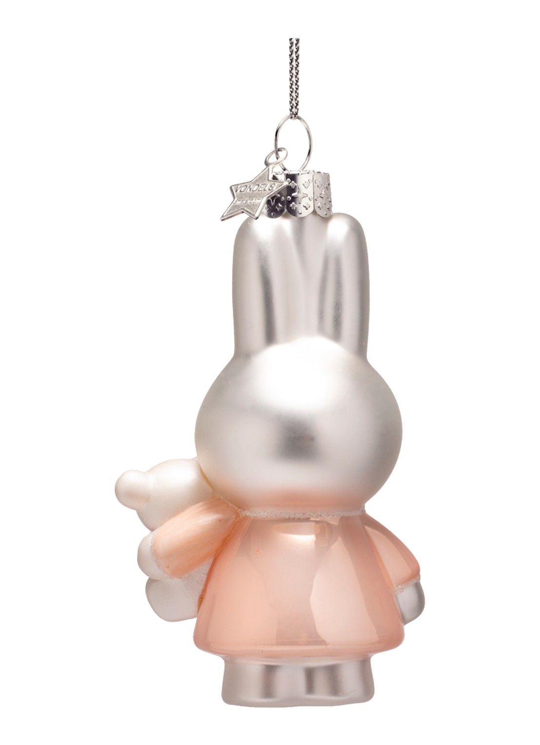 Vondels Nijntje/Miffy met Beer kersthanger 11 cm - achterkant 3 roze