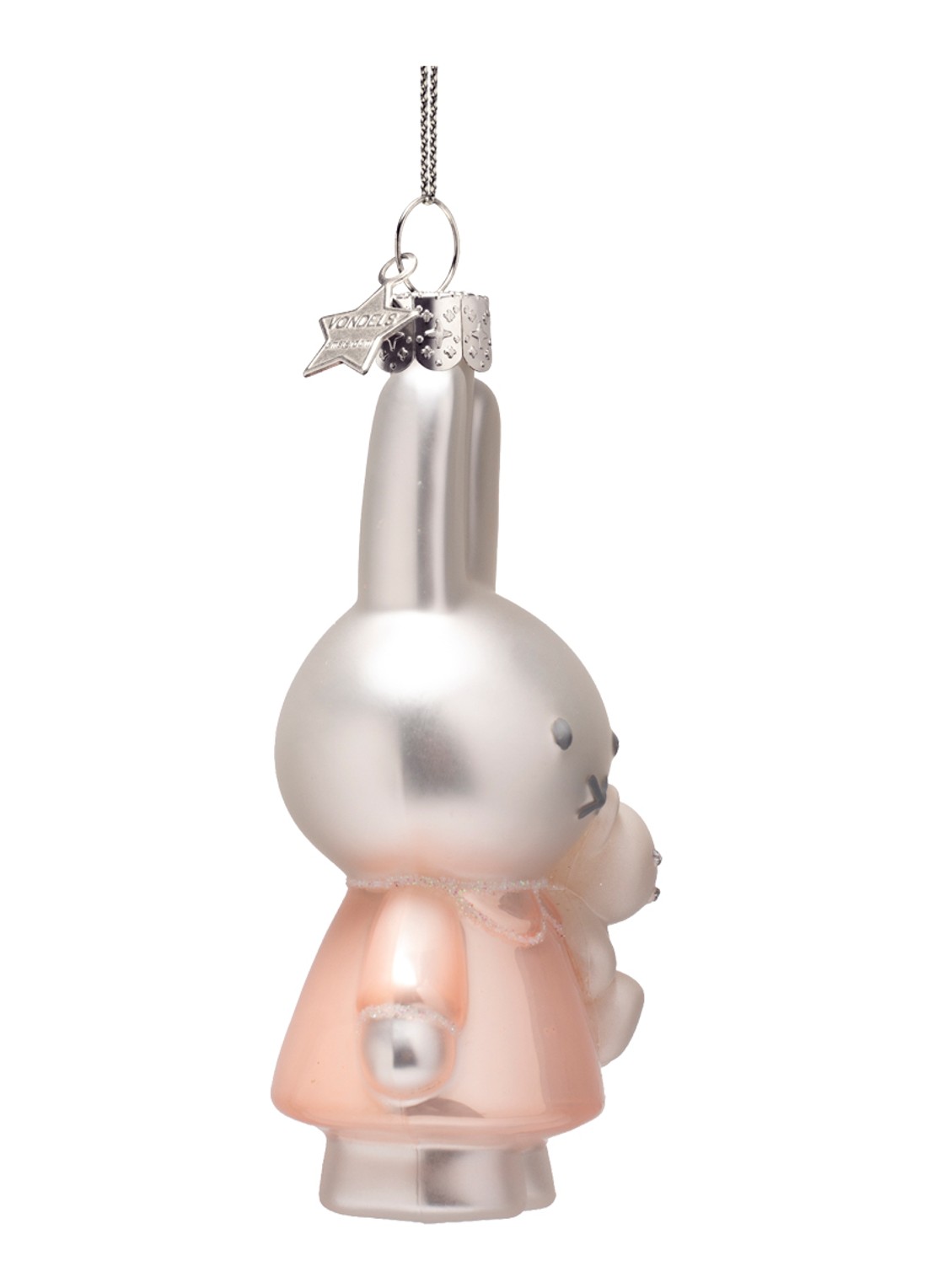 Vondels Nijntje/Miffy met Beer kersthanger 11 cm - detail 5 roze