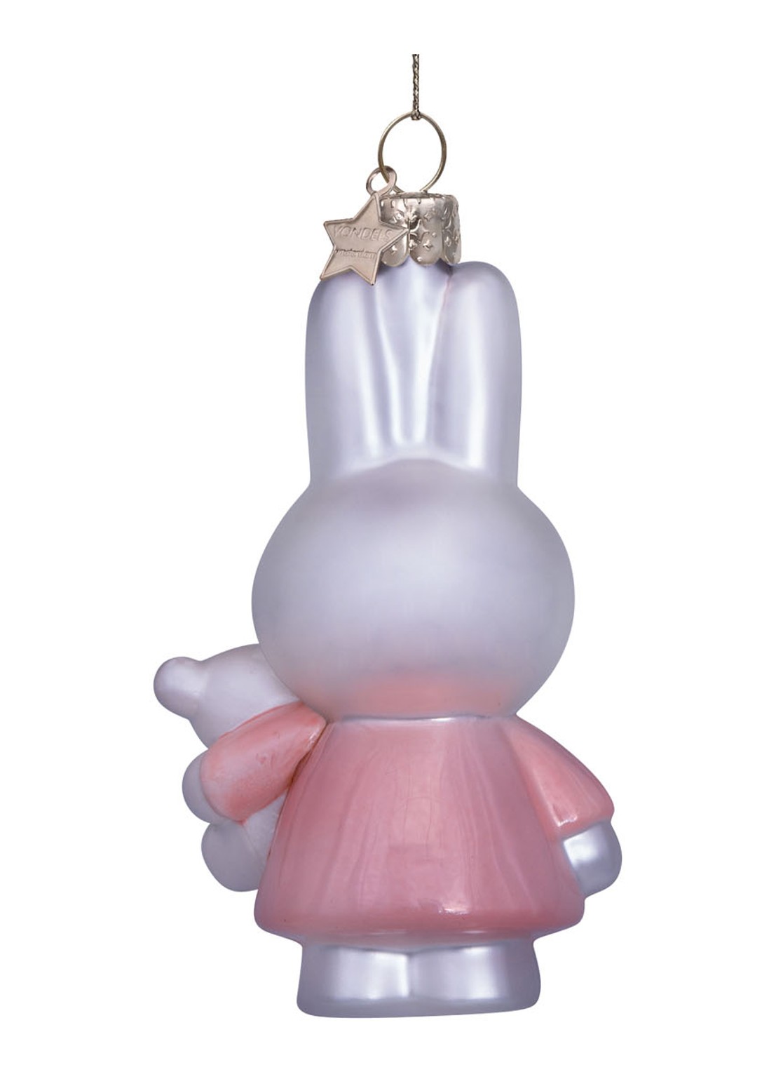 Vondels Nijntje/Miffy met Beer kersthanger 11 cm - detail 6 roze