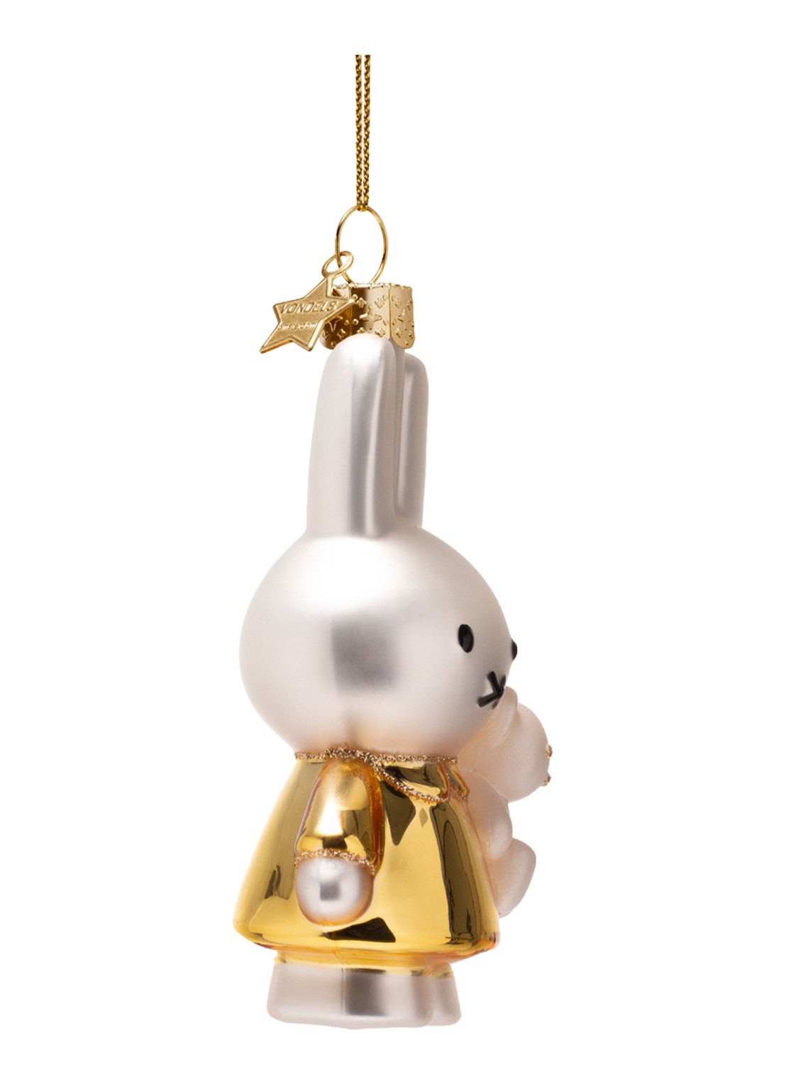 Vondels Nijntje/Miffy met beer kersthanger 11cm - detail 2 goud