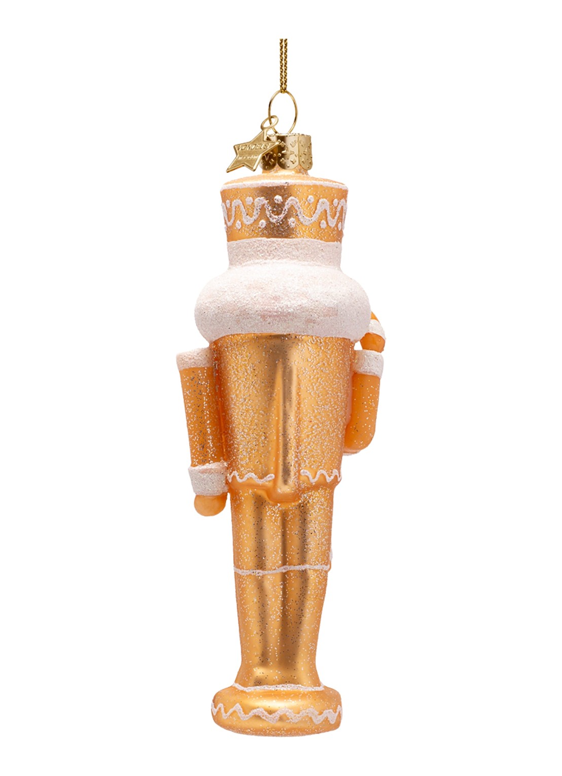 Vondels Notenkraker Gemberkoek kersthanger 15,5 cm - achterkant bruin