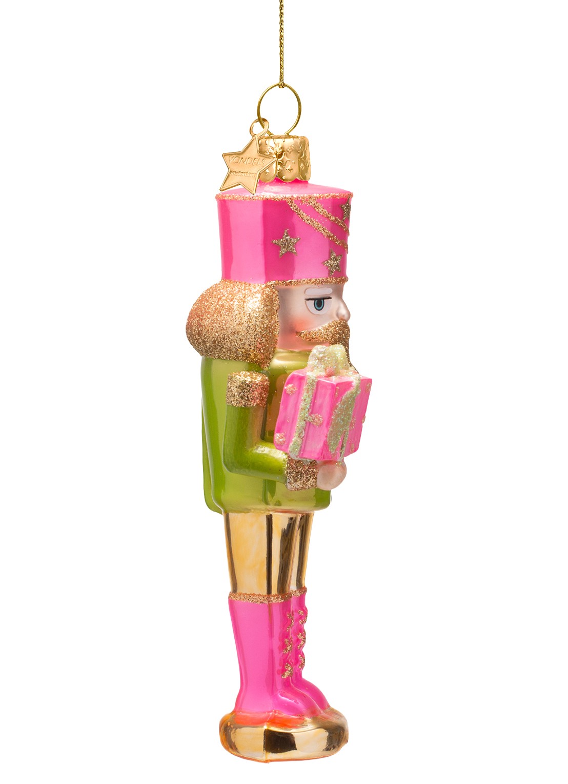 Vondels Notenkraker kersthanger 16 cm - voorkant 4 multicolor