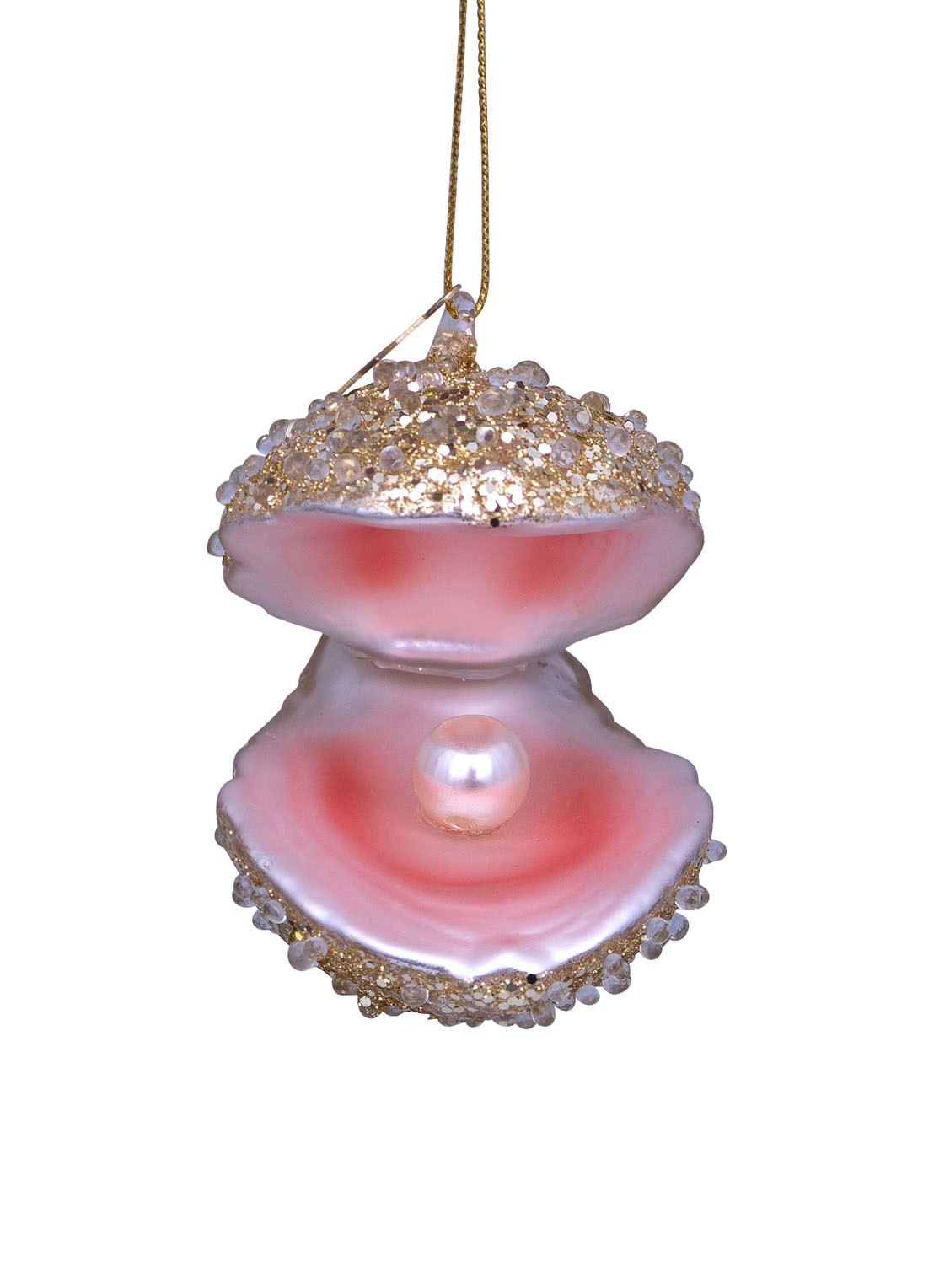 Vondels Oester kersthanger 6,5 cm - voorkant goud
