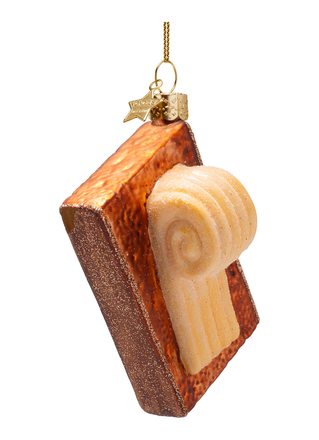 Vondels Ontbijtkoek met Boter kersthanger 9 cm - detail 4 bruin