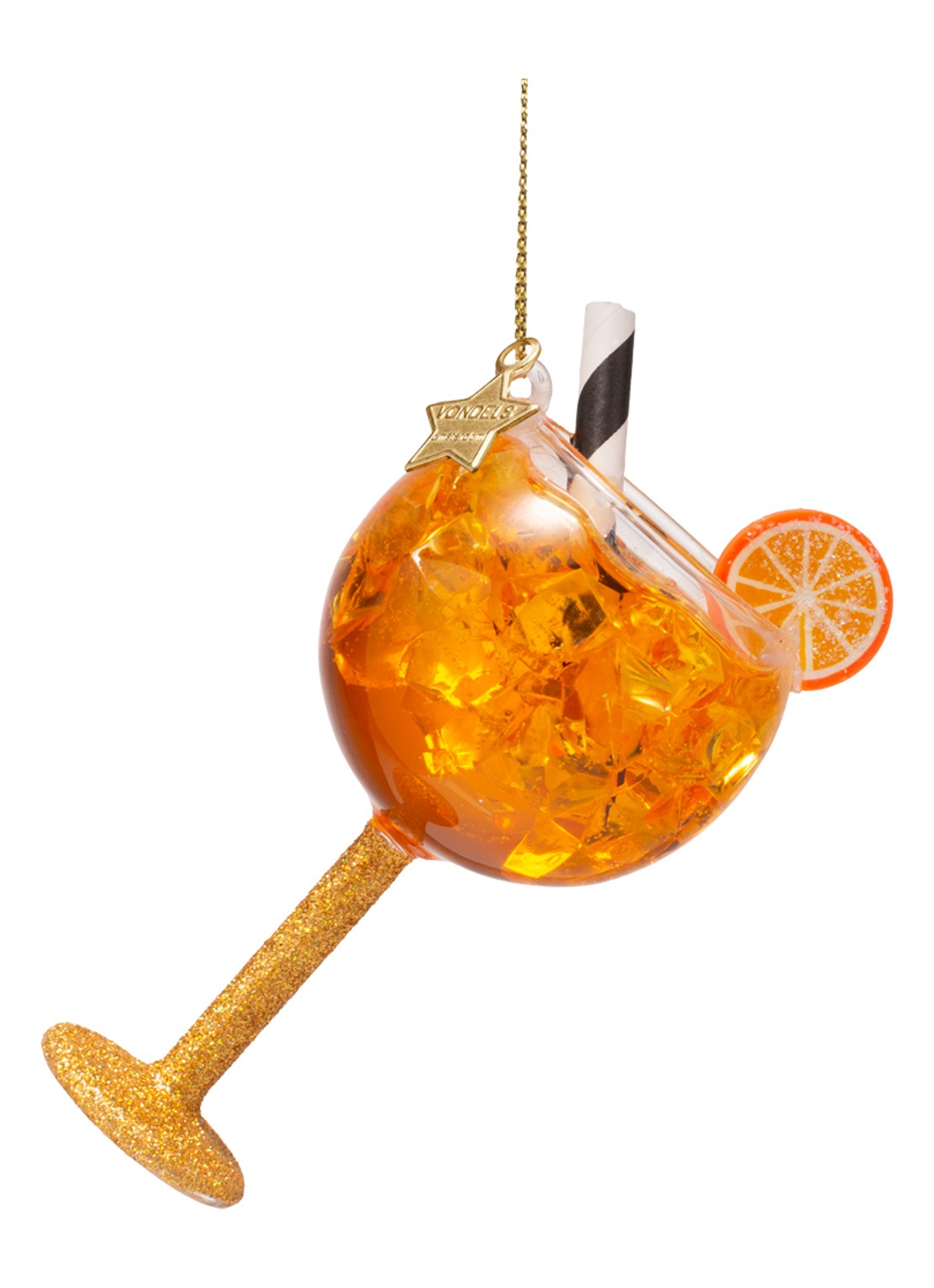 Vondels Oranje Spritzer kersthanger 11 cm - voorkant 2 orange