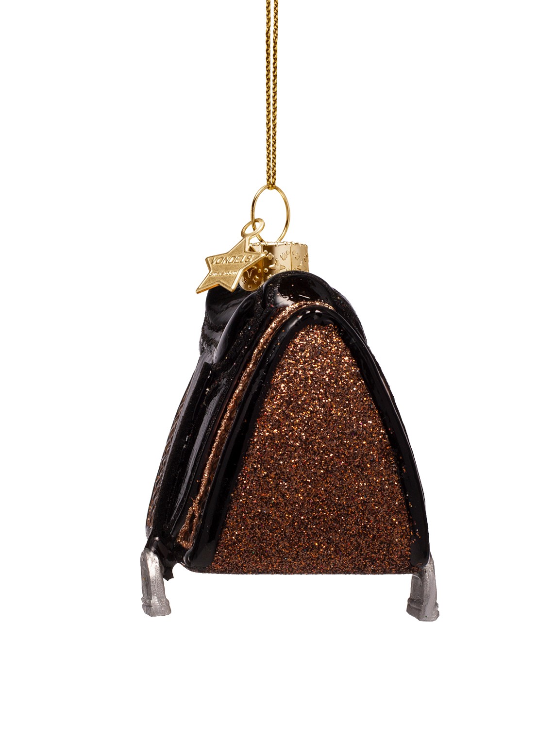 Vondels Paardenzadel kersthanger 6 cm - detail zwart