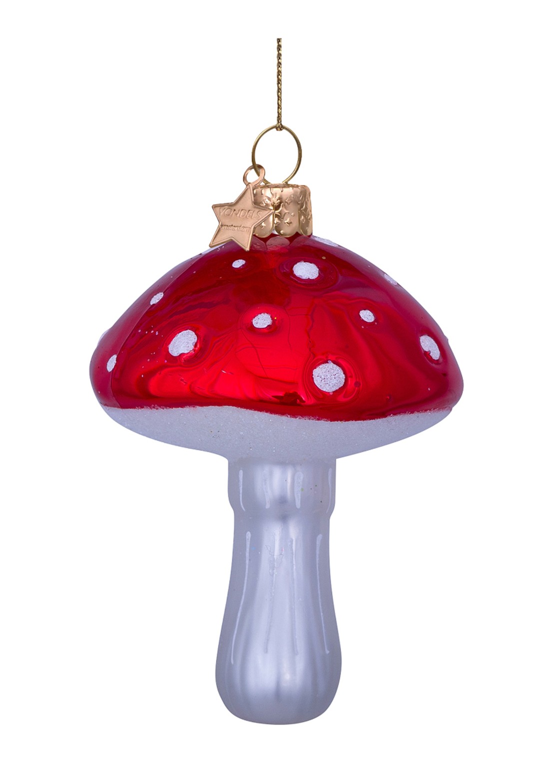 Vondels paddenstoel kersthanger 8,5cm - detail 3 rood
