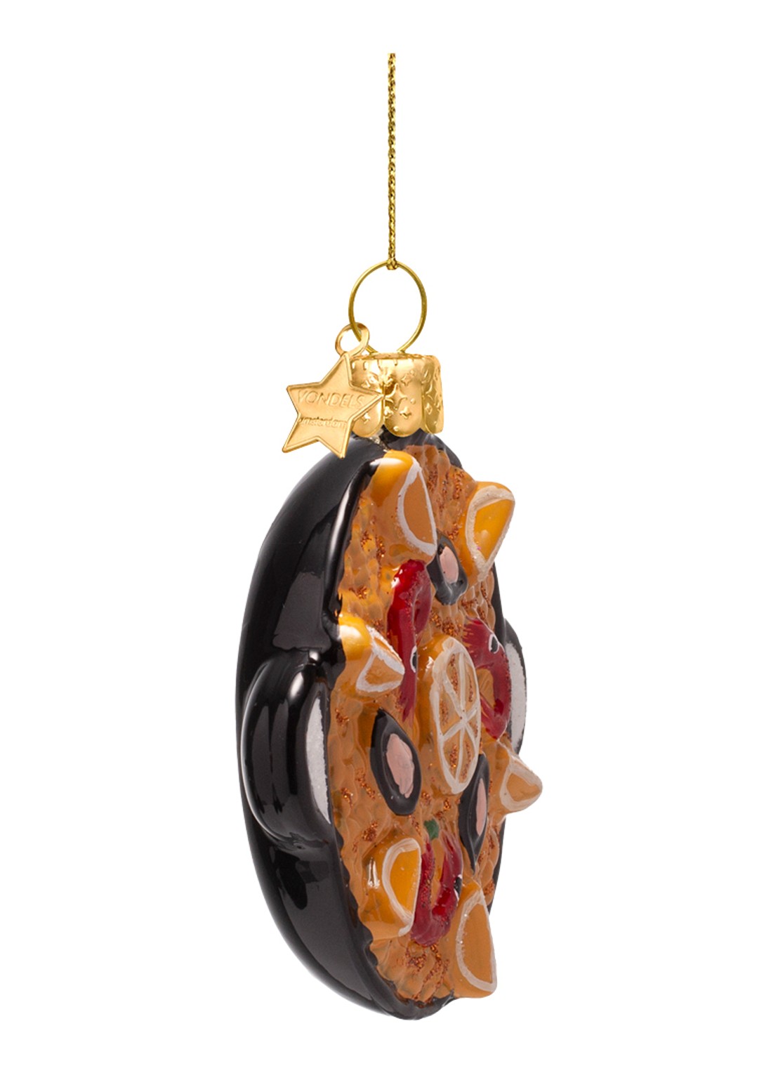 Vondels Paella met garnalen kersthanger 8,5 cm - detail 4 orange